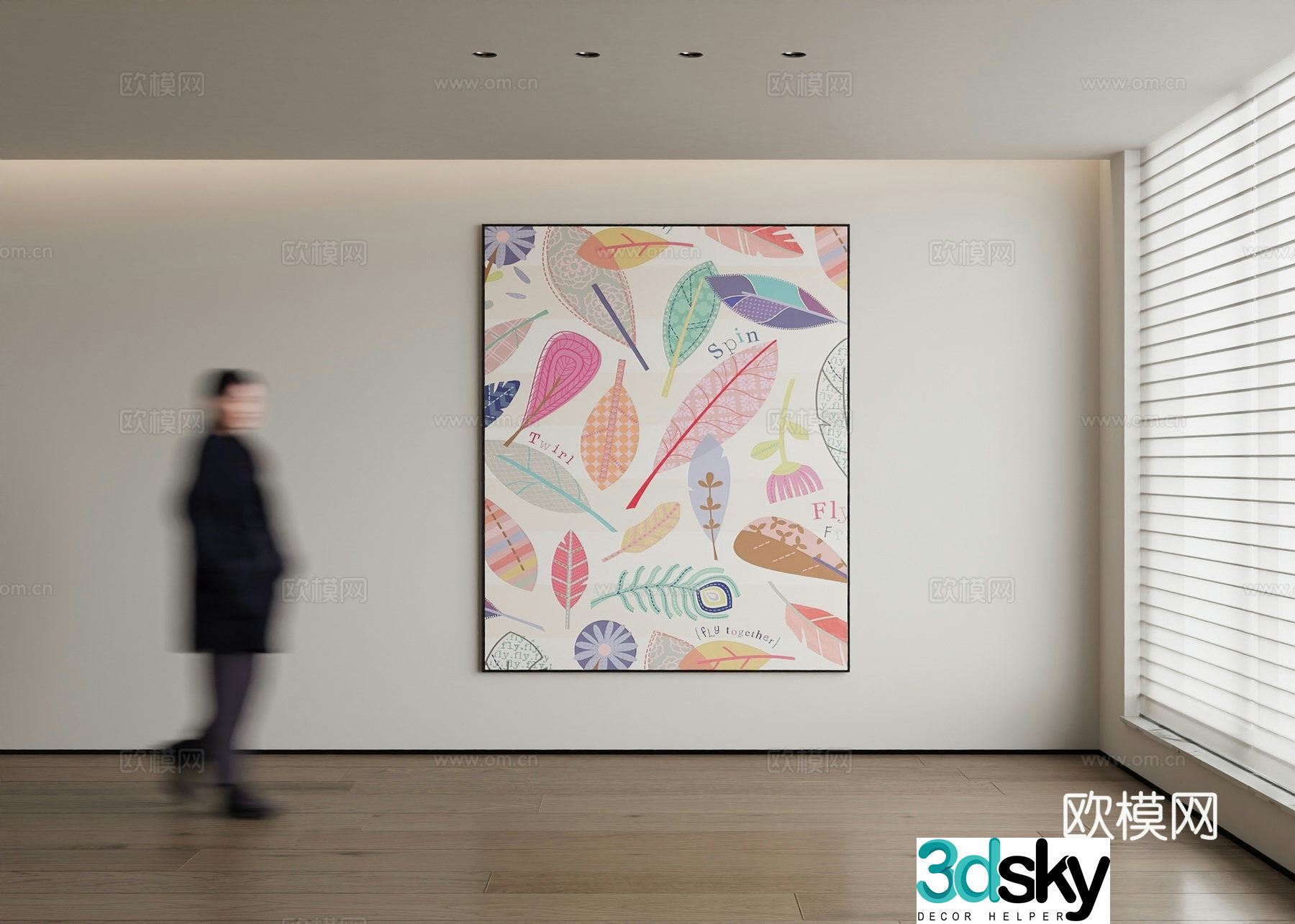 Modern decorative painting 3d model