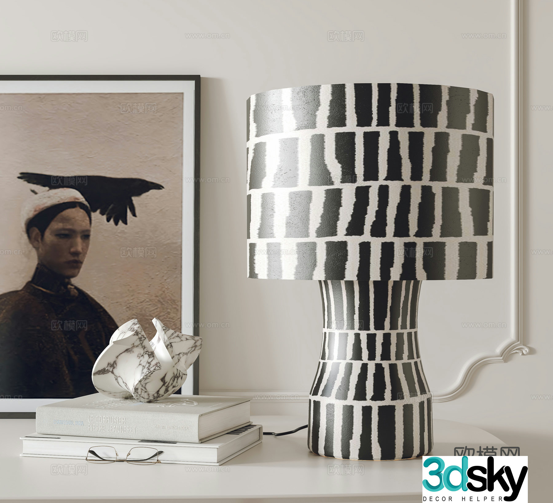 Modern desk lamp ornament 3d model