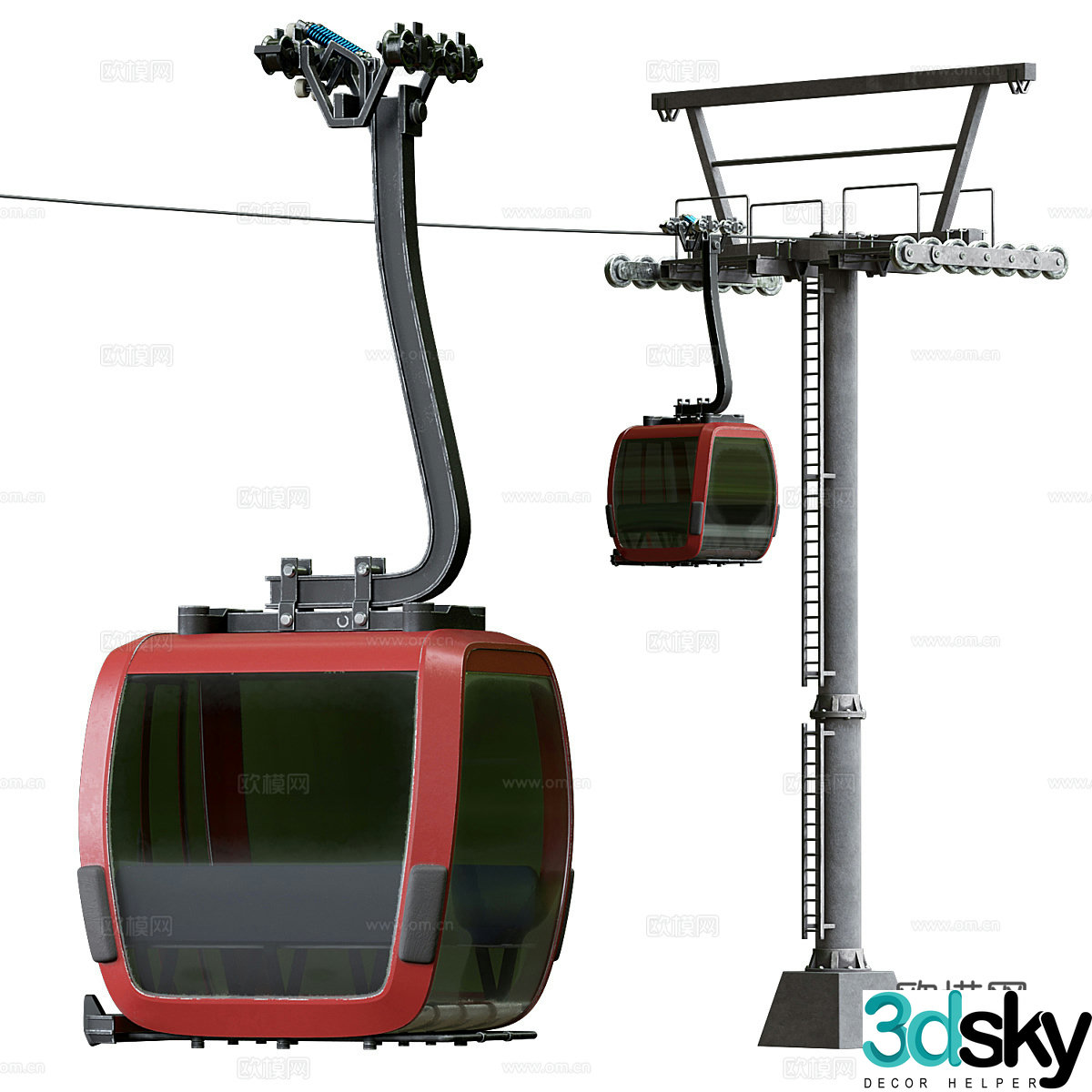 Cable car cable car 3d model