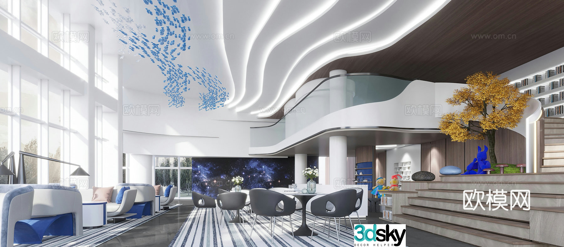 Modern Technology Exhibition Hall Sales Office Sales Department Company Lobby Hall Life Experience Hall 3D Model