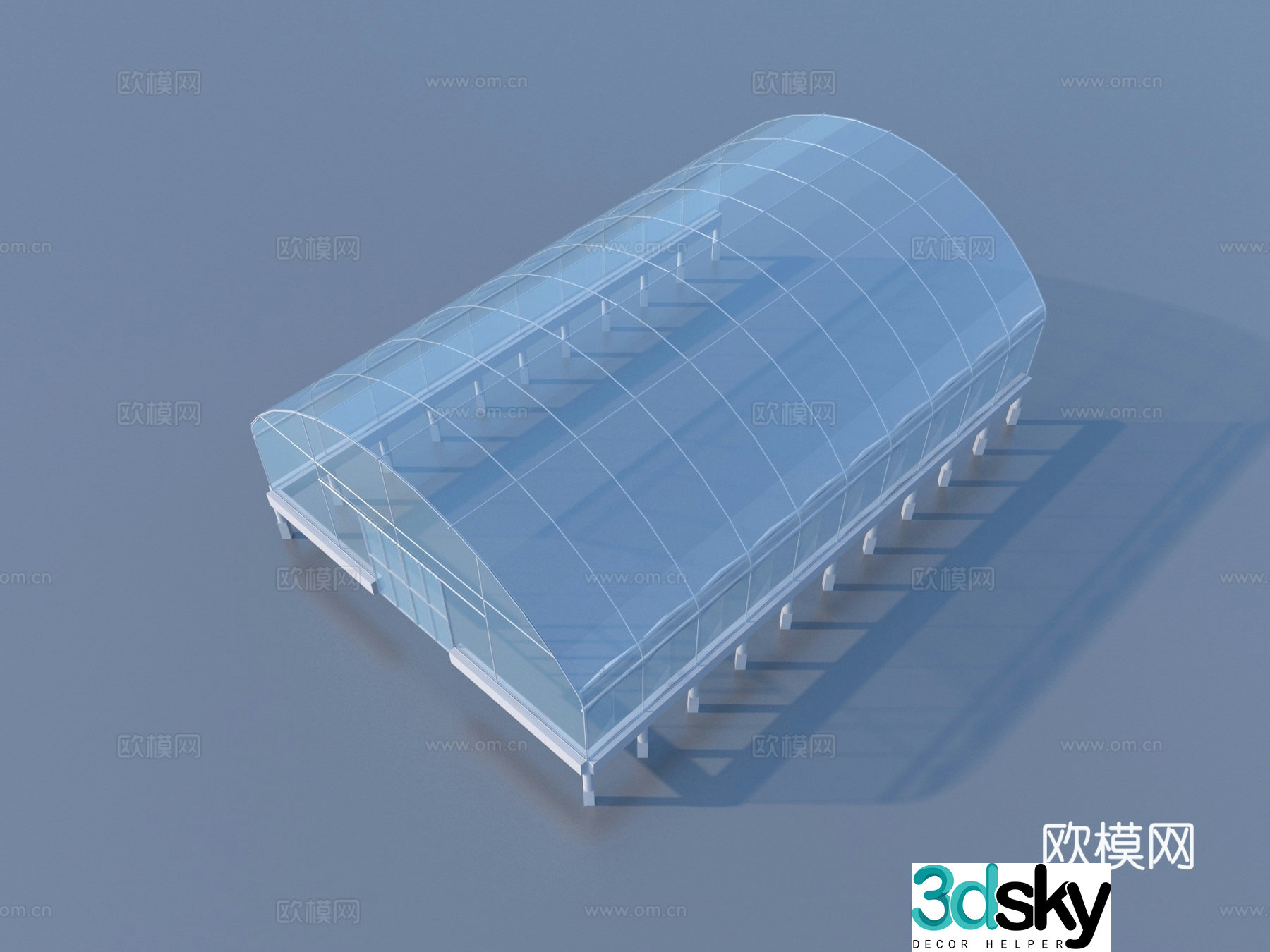 Greenhouse Glass House Glass Daylighting Top 3D Model