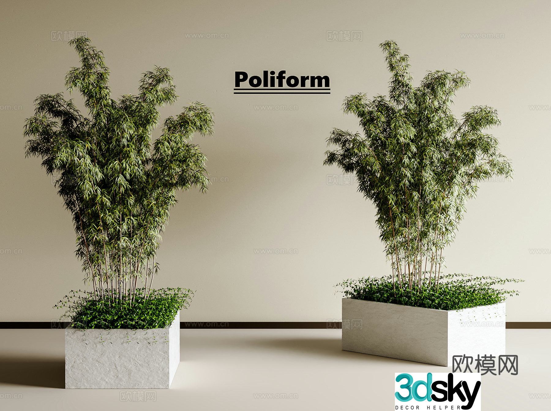 Modern Bamboo Potted Bamboo Green Bamboo Green Bamboo 3D Model