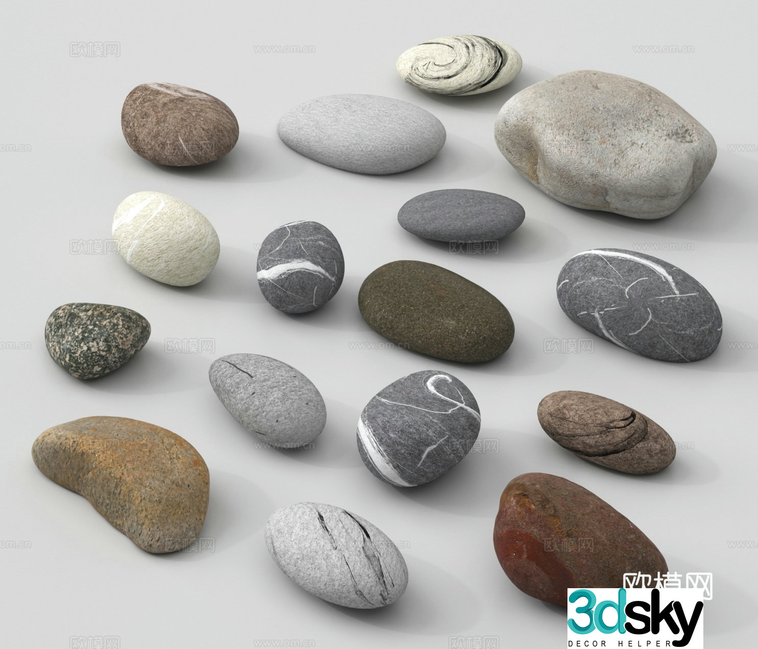 Pebbles Landscape Stone Small Pebbles 3D Model