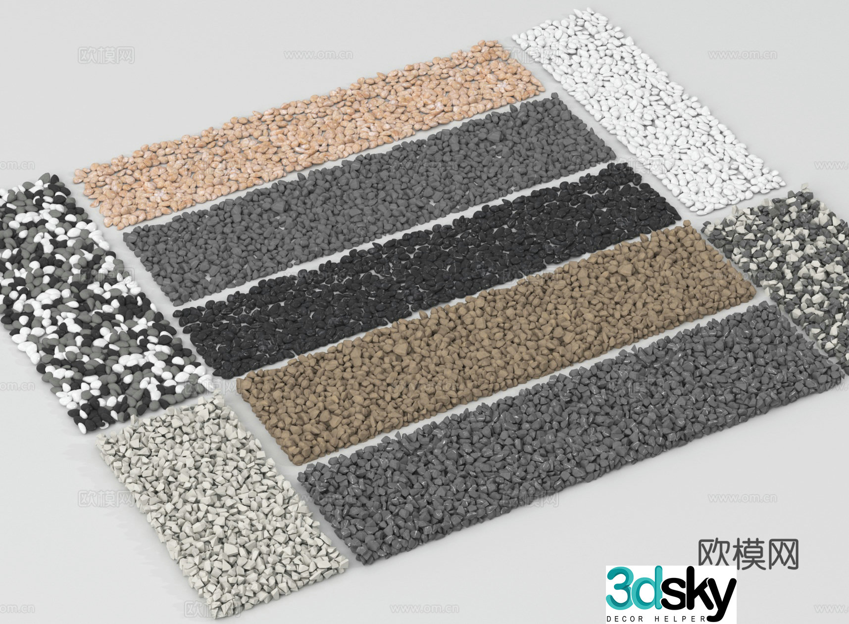 Stone Cobblestone Cobblestone floor gravel stone 3d model