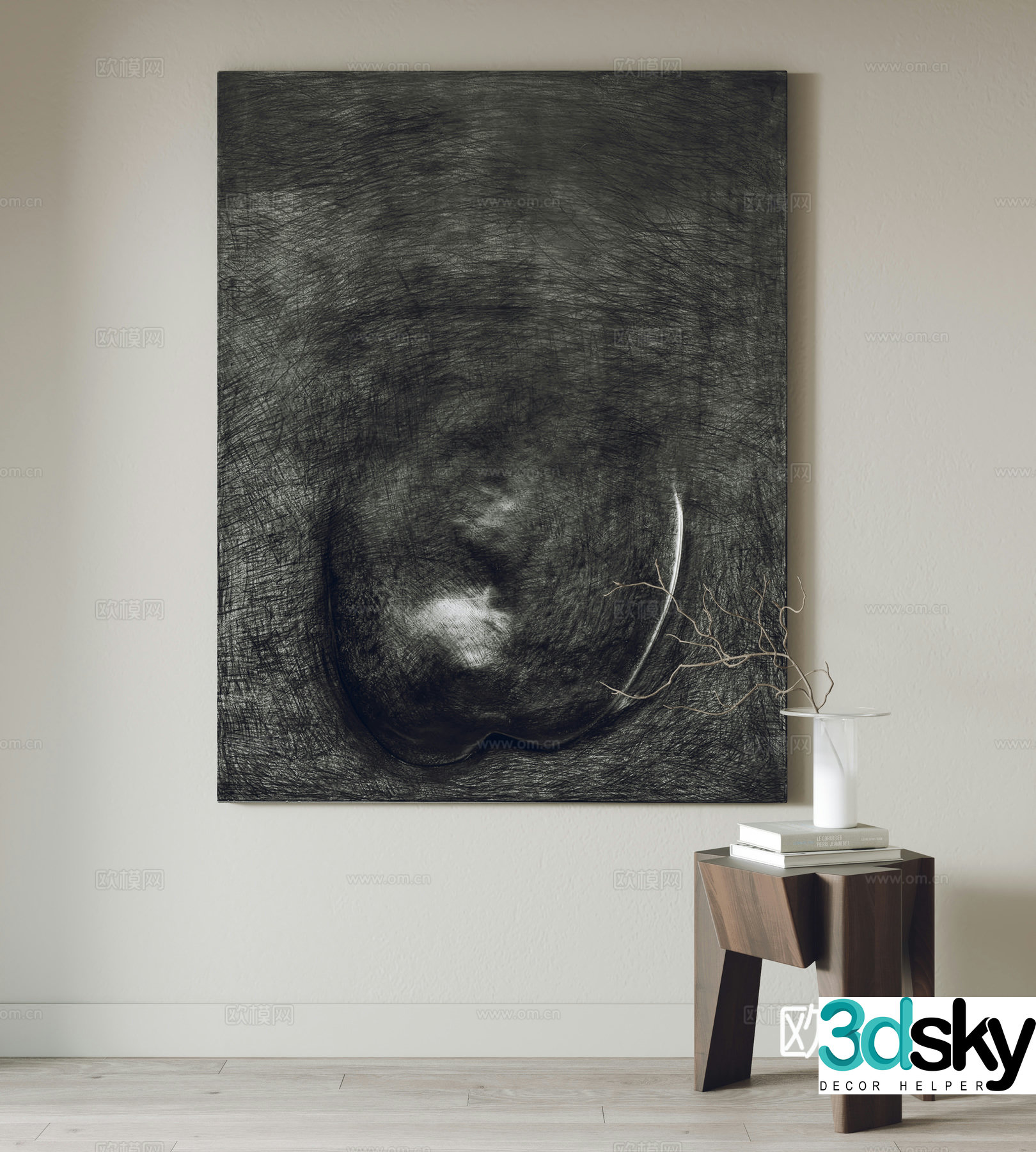 Modern decorative painting Hanging paintings Angle table 3D model