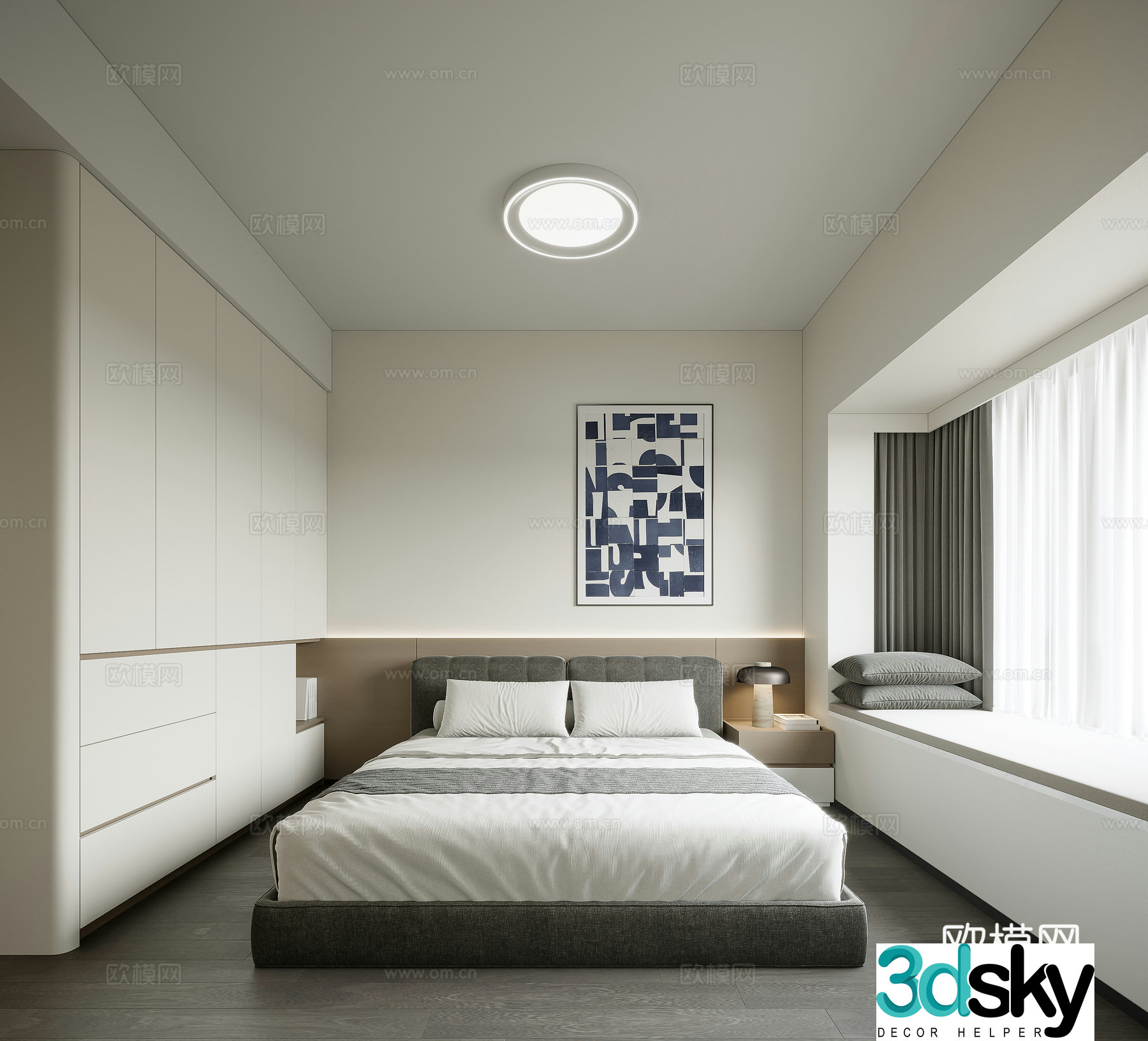 Modern master bedroom 3d model