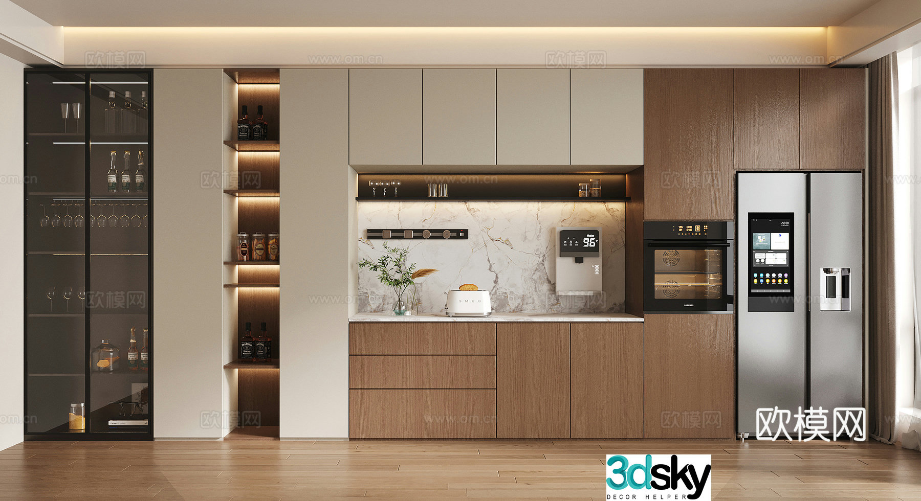 Modern minimalist wine cabinet sideboard refrigerator wine cabinet glass wine cabinet decorative wine cabinet 3D model