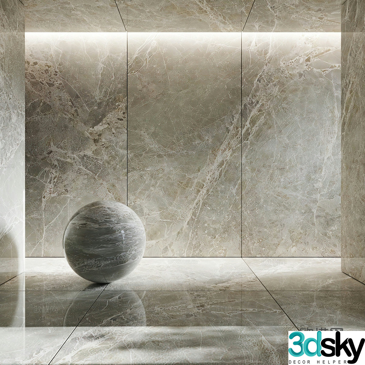 Marble hard pack PU stone 3d model