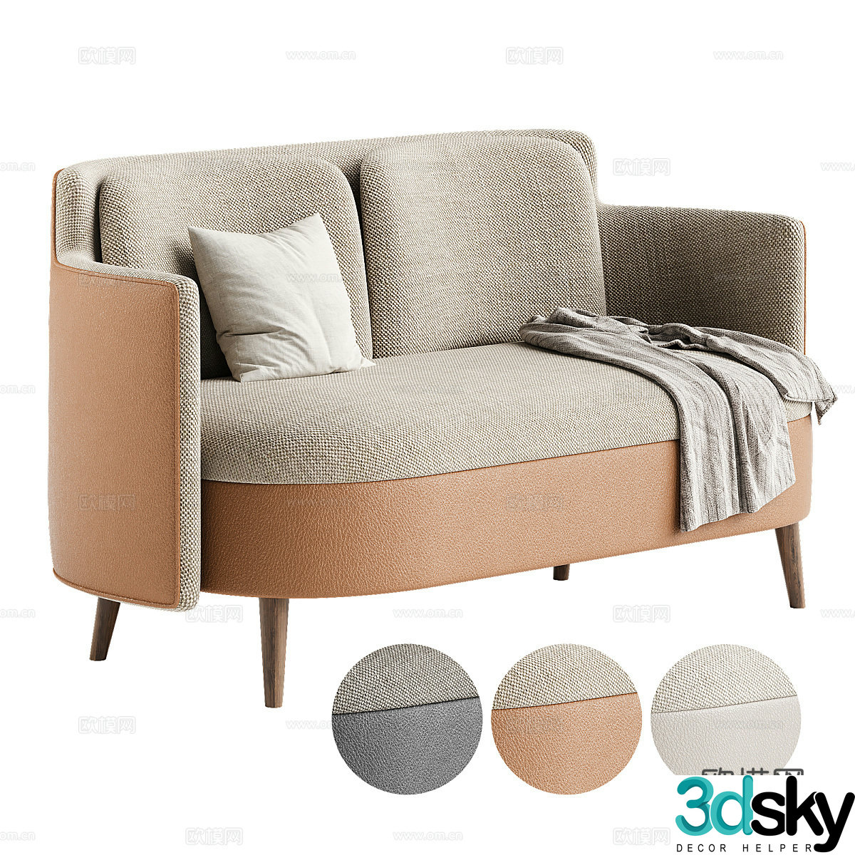 New Chinese style light luxury ROUT casual sofa 3D model