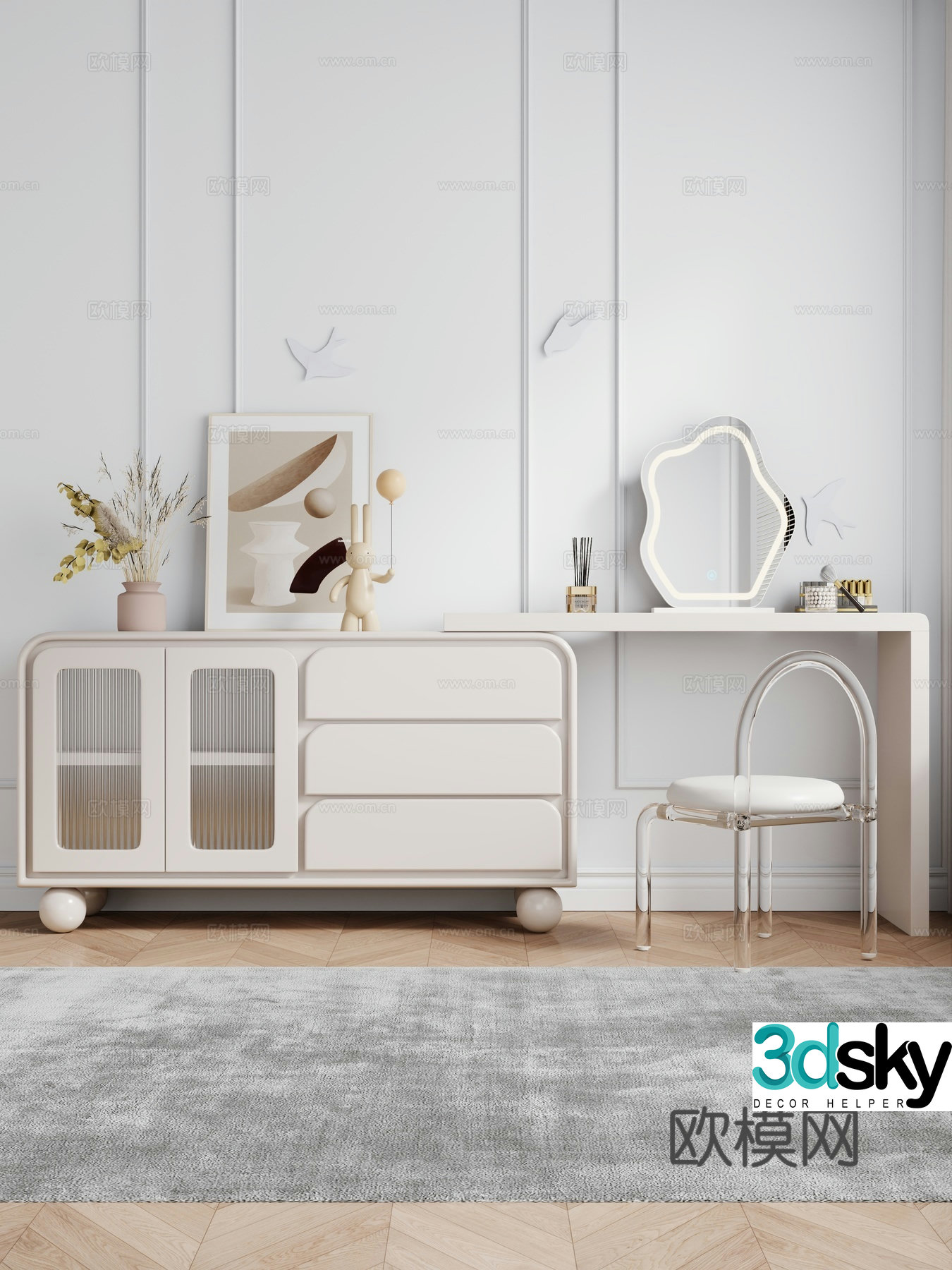 Modern chest of drawers side cabinet bedside cabinet storage cabinet entrance cabinet 3d model