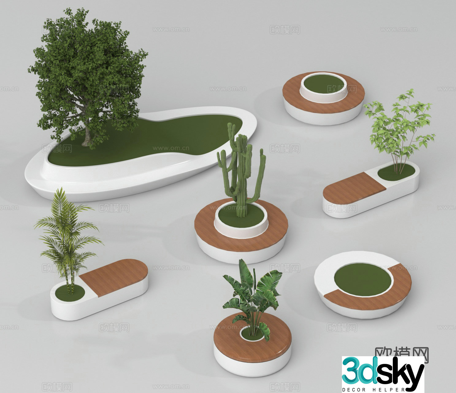 Outdoor chair Park chair Tree pool chair Landscape tree pool Public chair 3d model