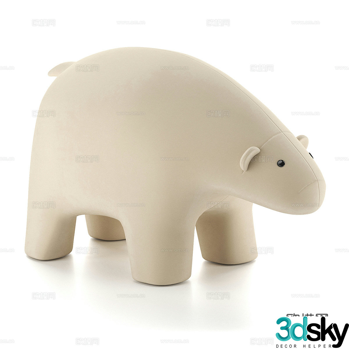 Polar bear plush toy 3d model