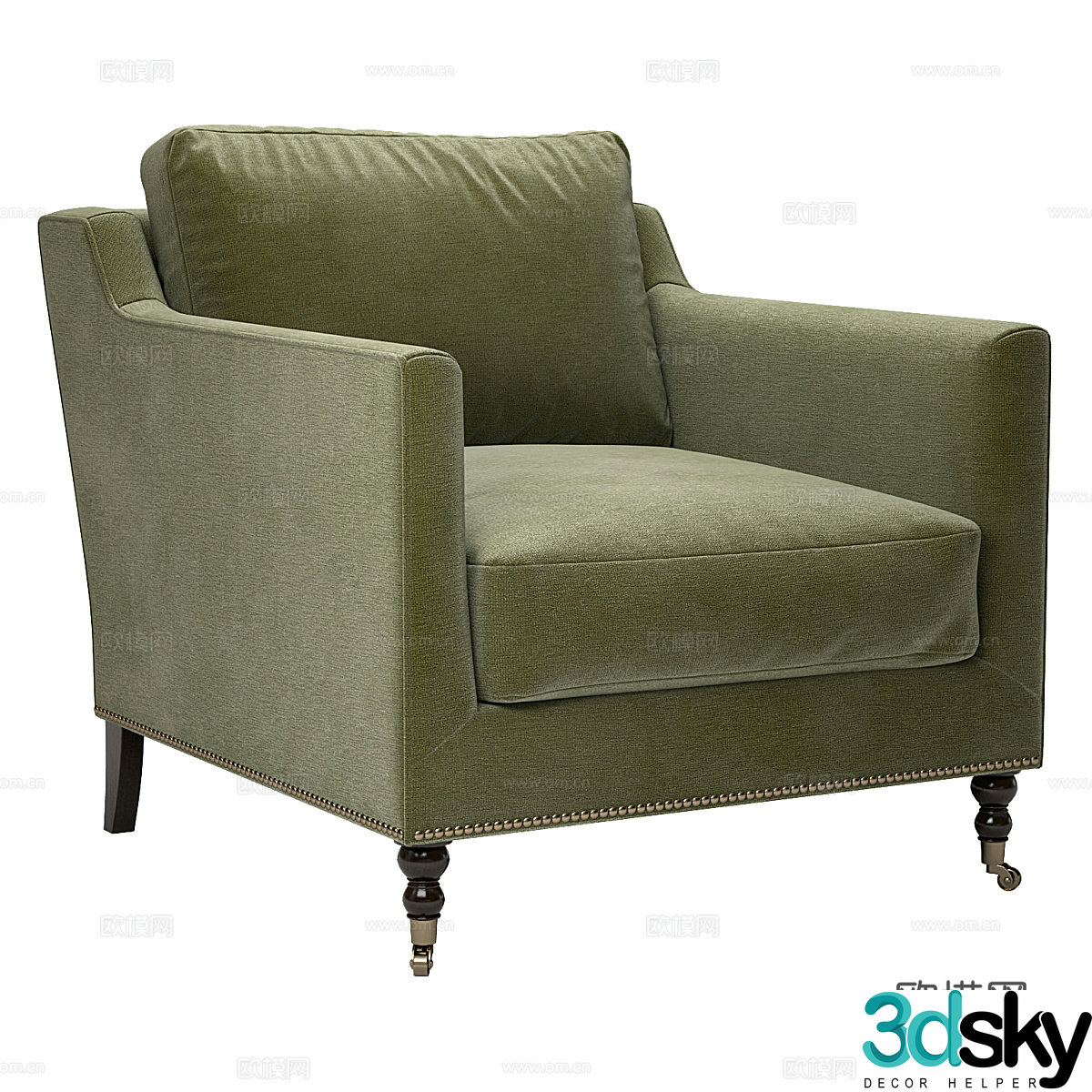American simple armchair 3d model