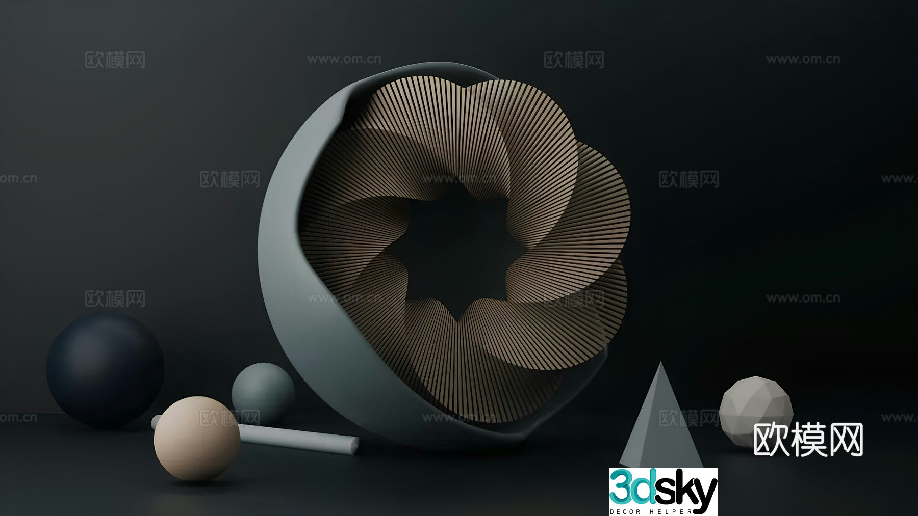 Special shape spiral ornament 3D model