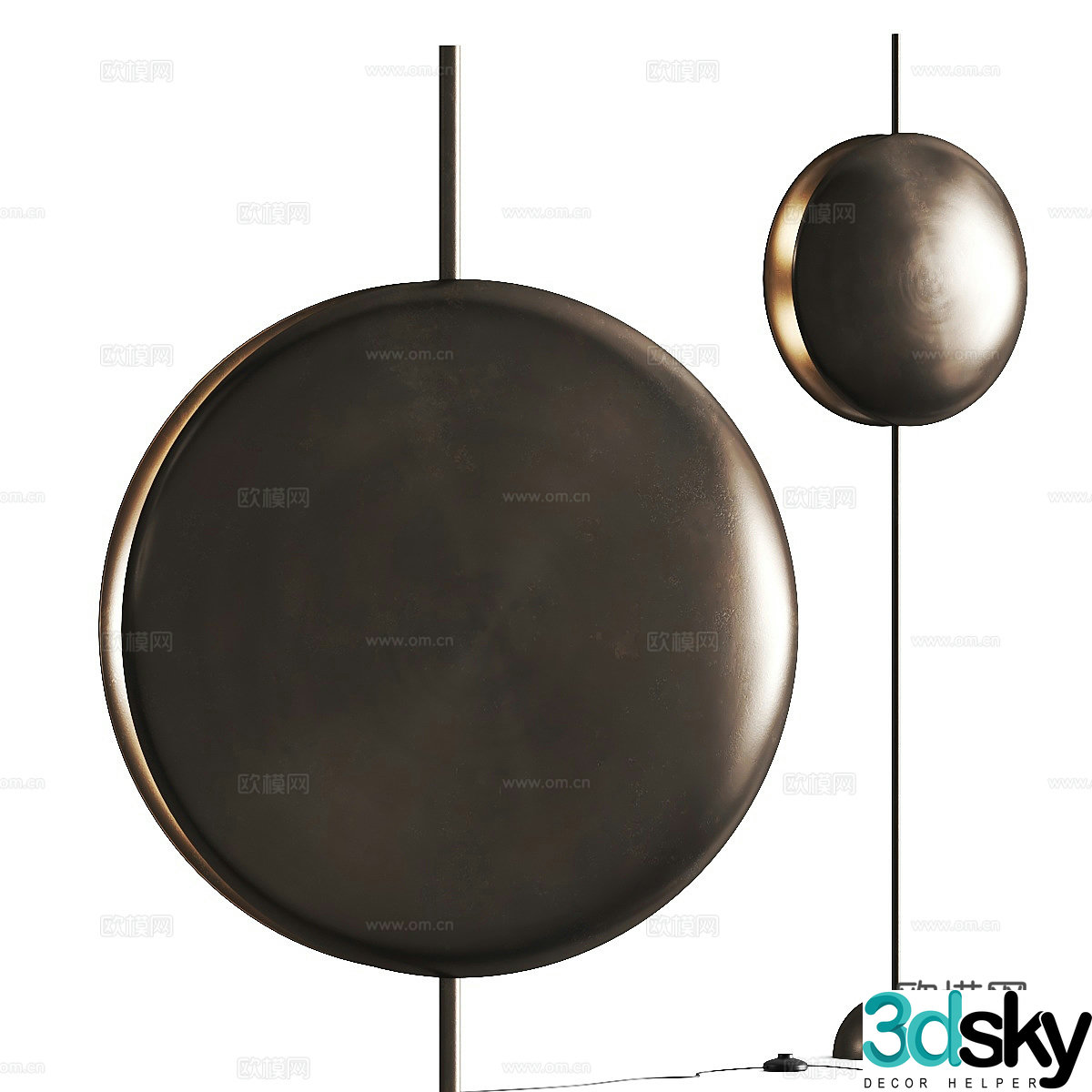 New Chinese style light luxury metal floor lamp 3D model