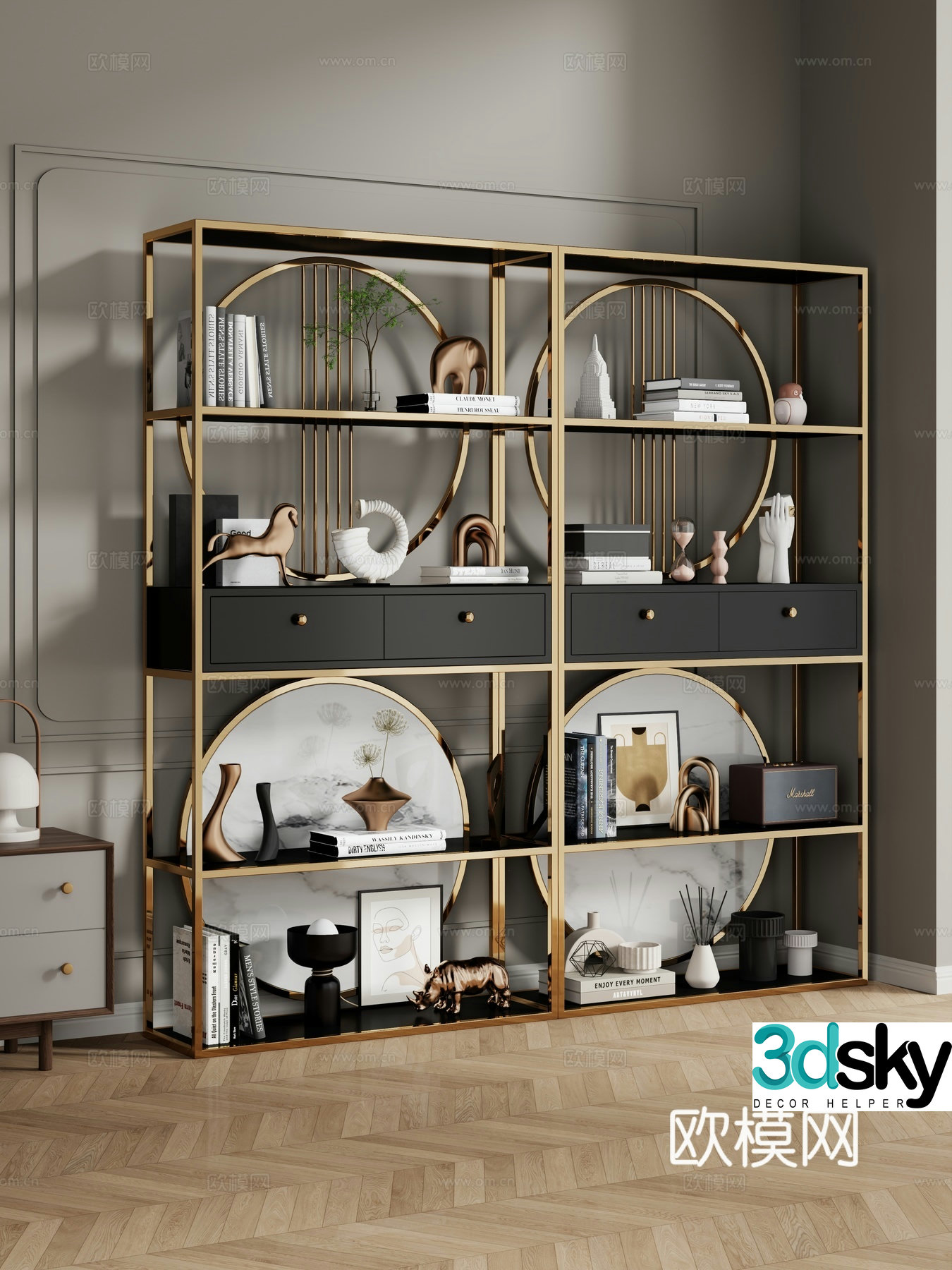 Simple shelf Bookshelf Shelf Decorative shelf 3D model