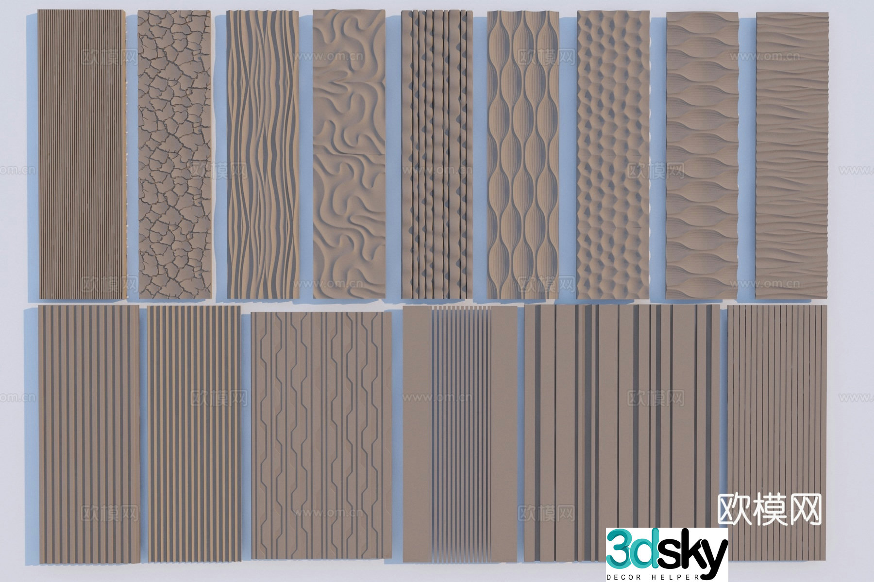 Modern wall panel 3d model