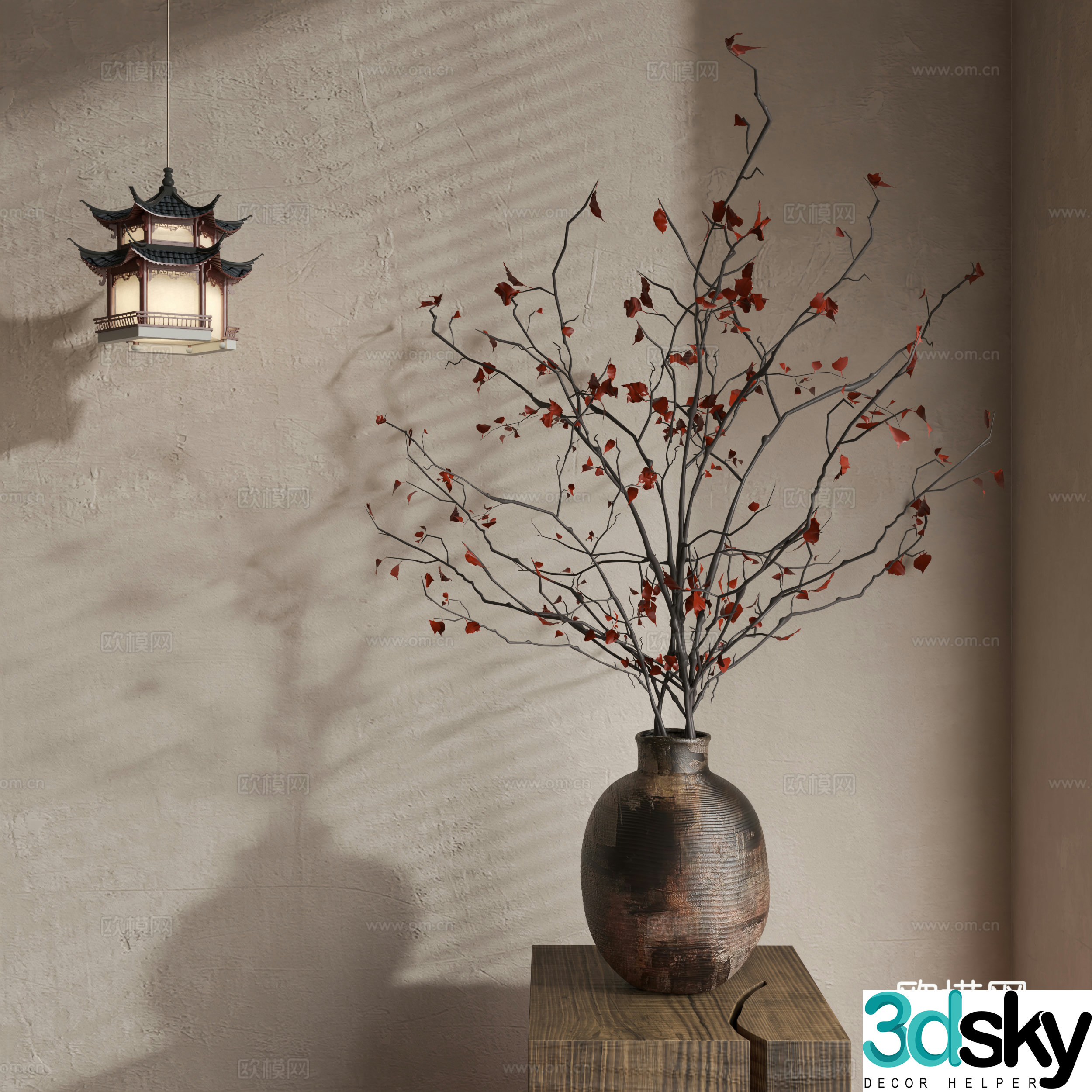 Waverly Flower Art Middle Ages Flower Art New Chinese Flower Art Modern Flower Art Vase 3D Model