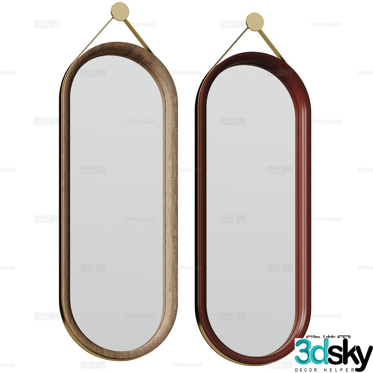 New Chinese style light luxury Swoon Klee hanging mirror 3D model