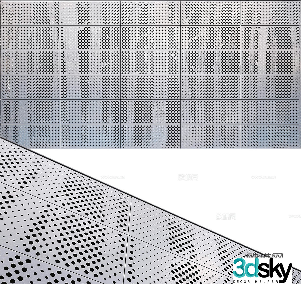 Punching plate Perforated plate Metal wall panel Metal hole plate 3D model