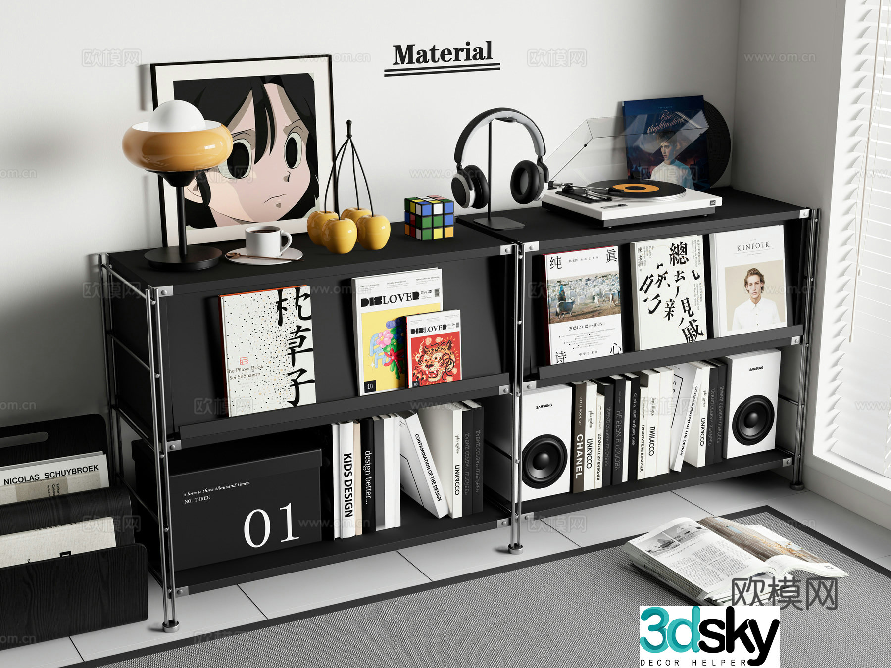 Modern porch cabinet side cabinet decorative cabinet magazine cabinet 3d model