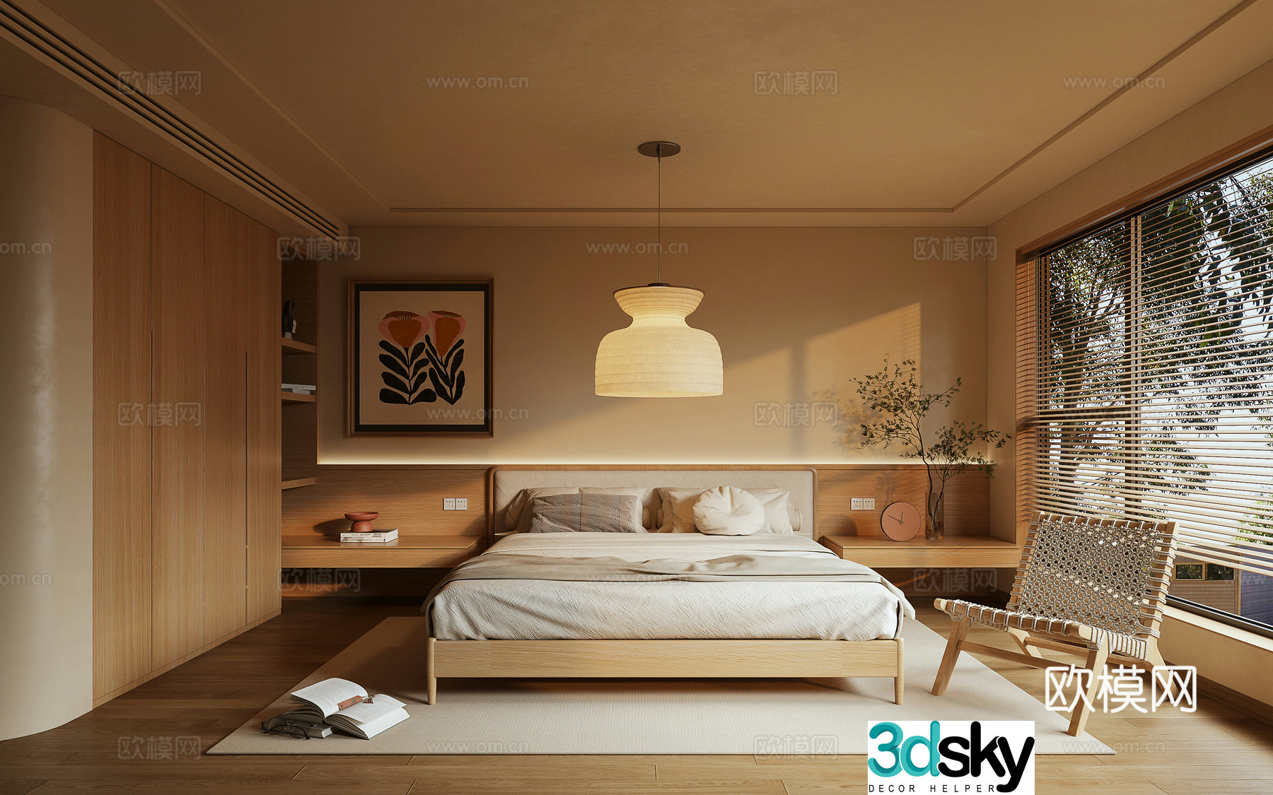 Log wind bedroom 3d model