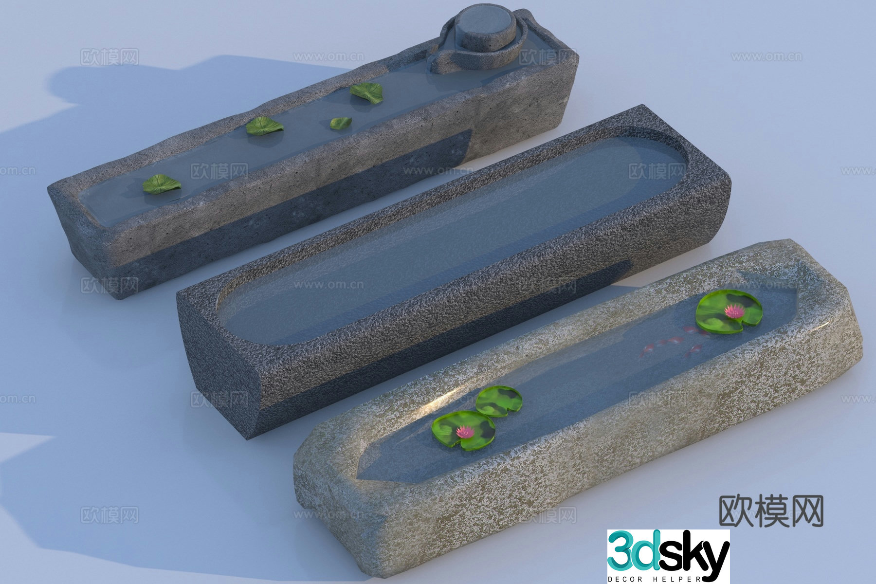 Chinese stone sink combination 3D model