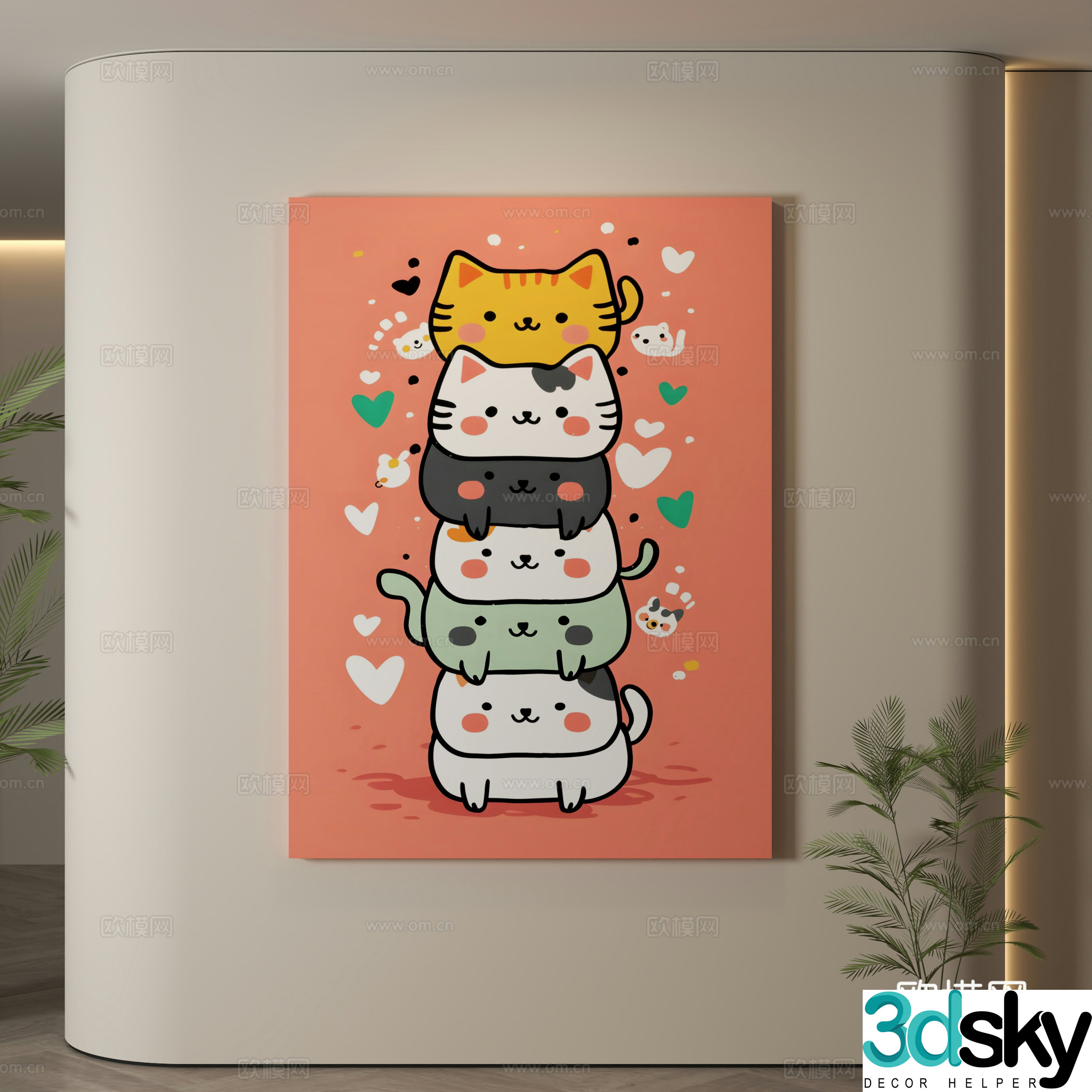 Modern hanging paintings Children’s room hanging paintings Children’s room decoration paintings Children’s room cartoon hanging paintings Cartoon decoration 3d model