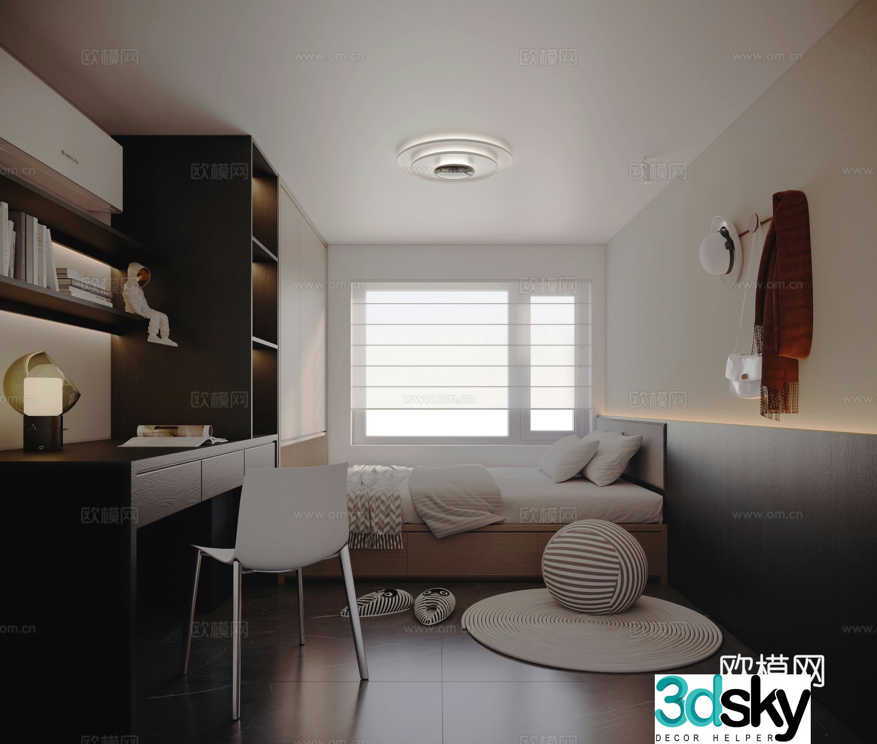Modern tatami bedroom 3d model