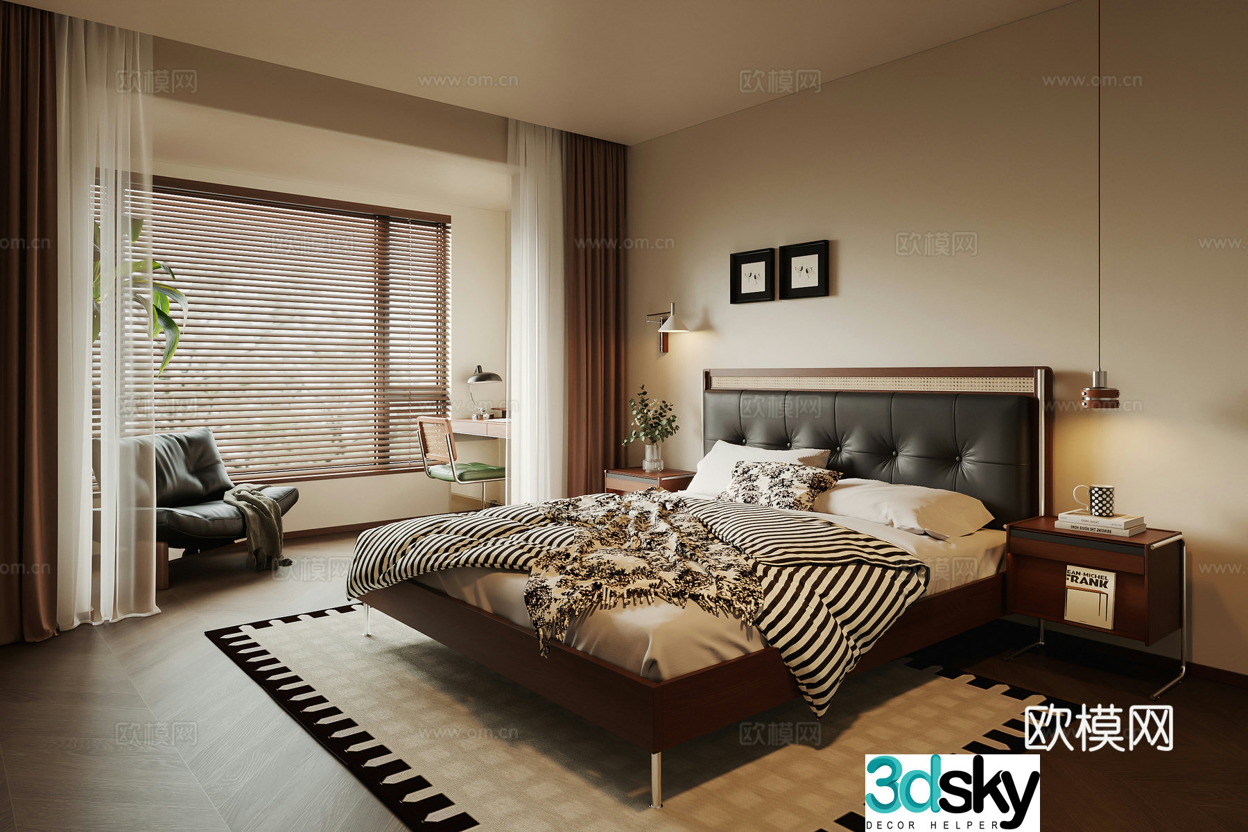 Medium-old bedroom 3d model