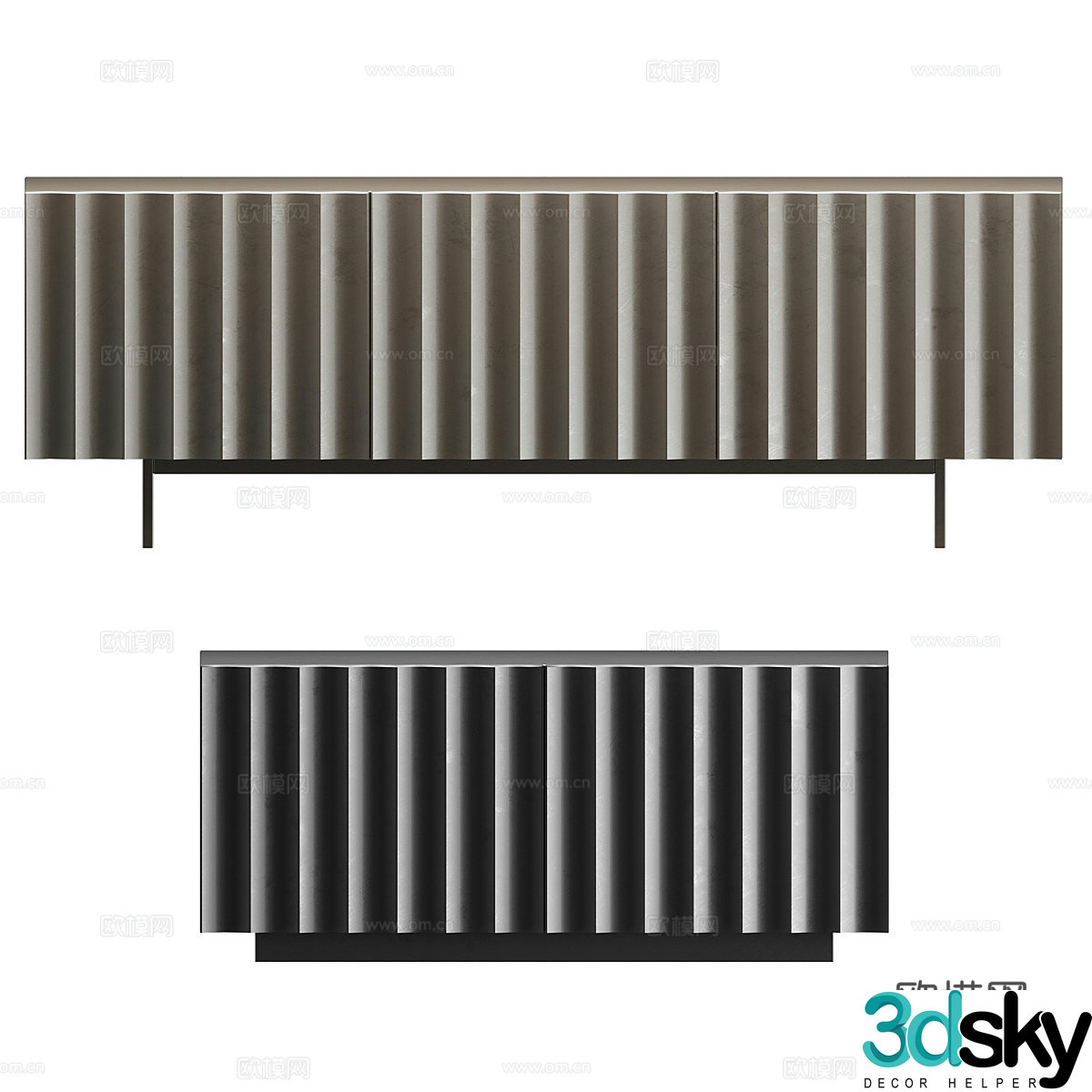 Modern Italian minimalist TV cabinet 3D model