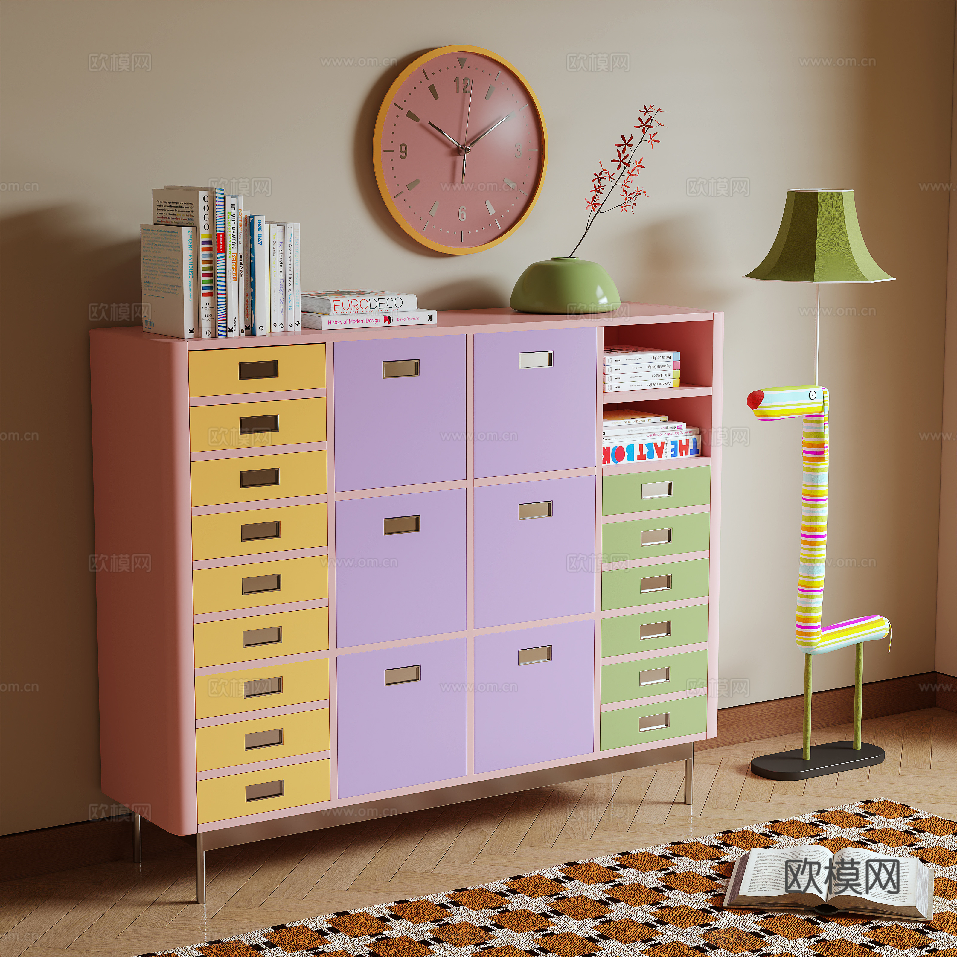 Modern storage cabinet dopamine Memphis 3d model