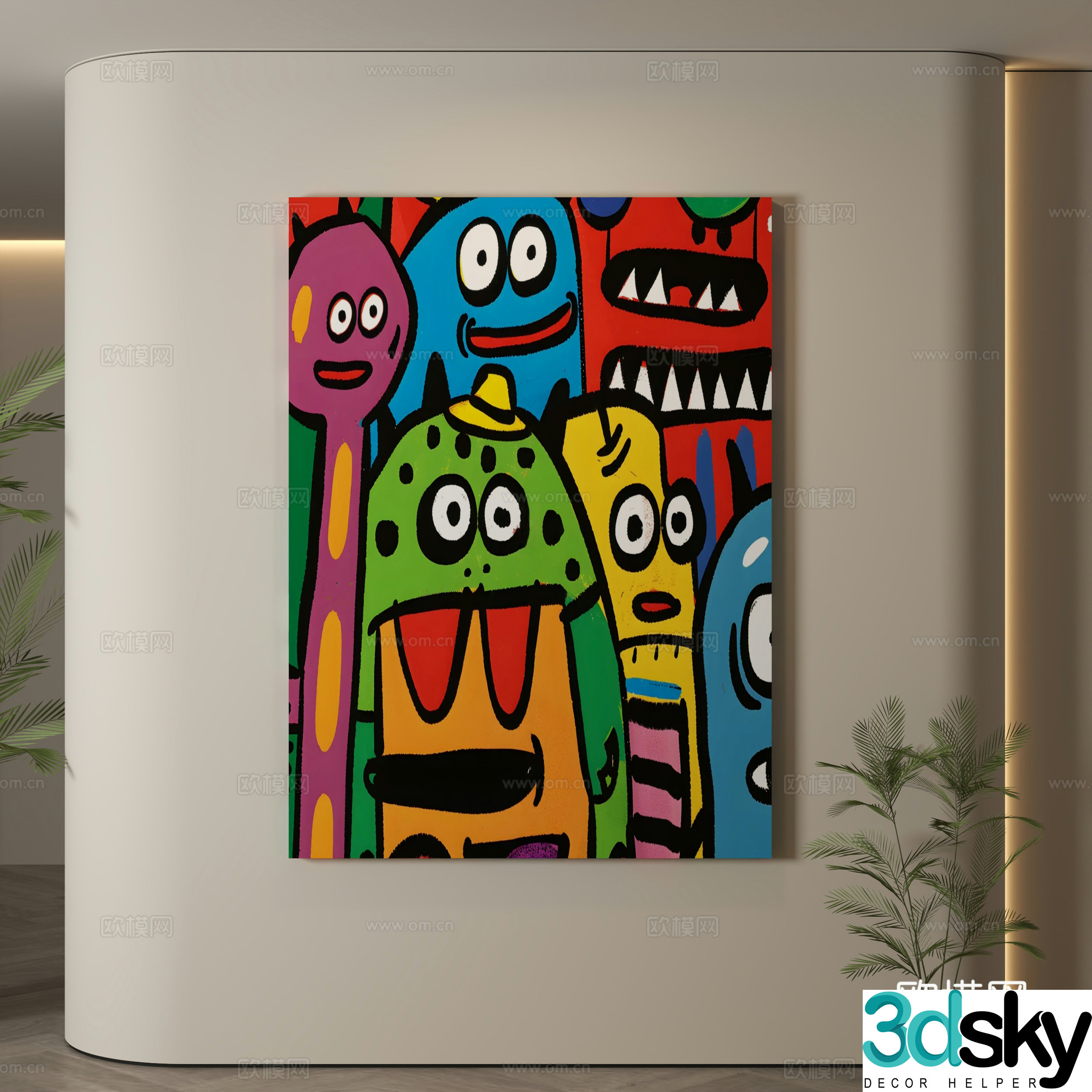 Modern hanging paintings Children’s room hanging paintings Children’s room decoration paintings Children’s room cartoon hanging paintings Cartoon decoration 3d model