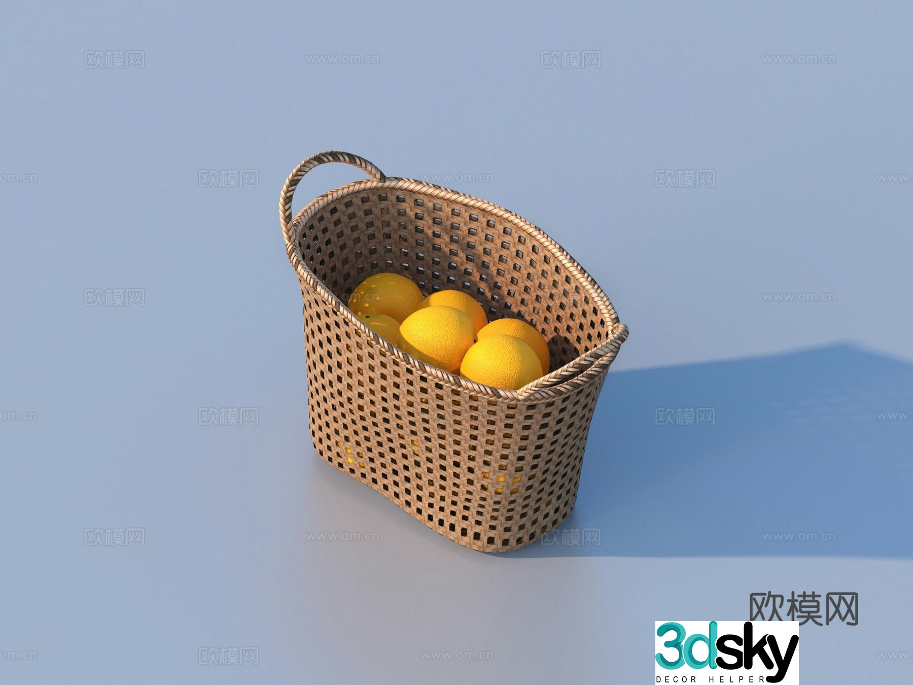 Storage basket rattan basket fruit basket basket fruit 3D model