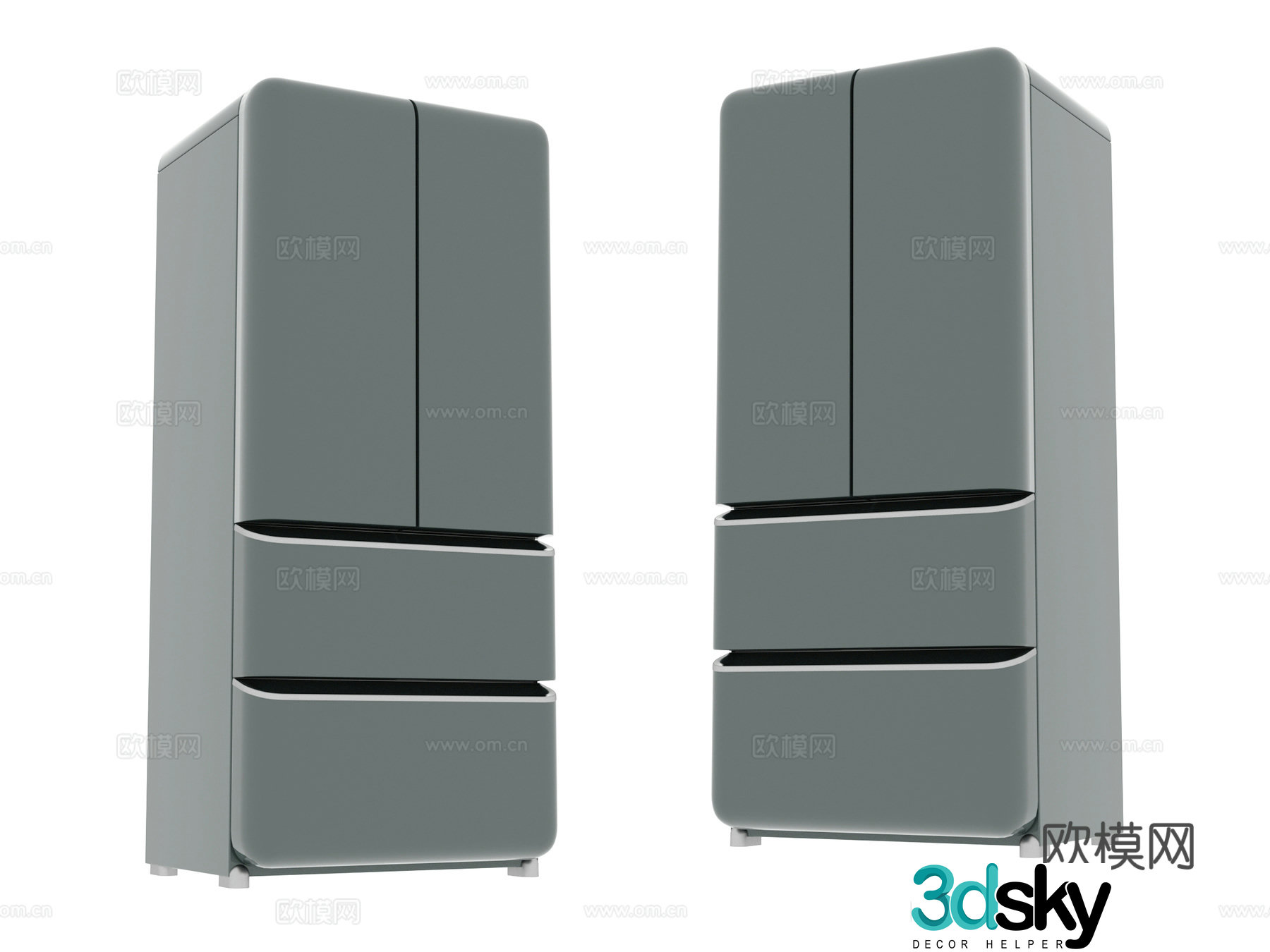 Home appliances refrigerator 3d model