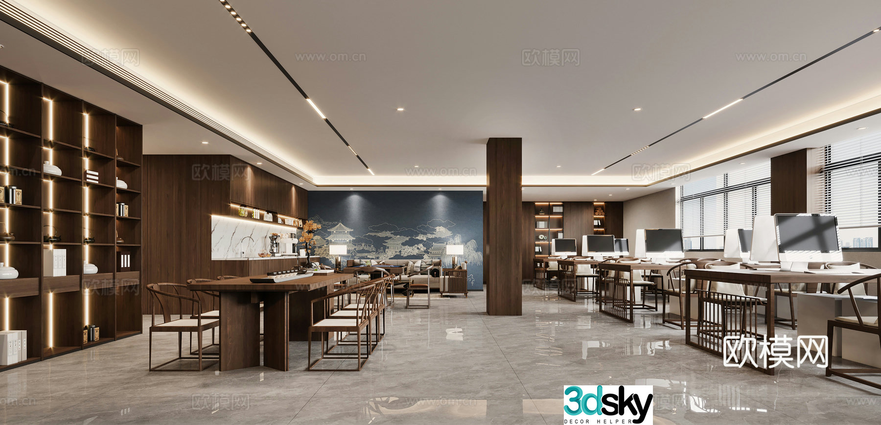 New Chinese style office 3D model