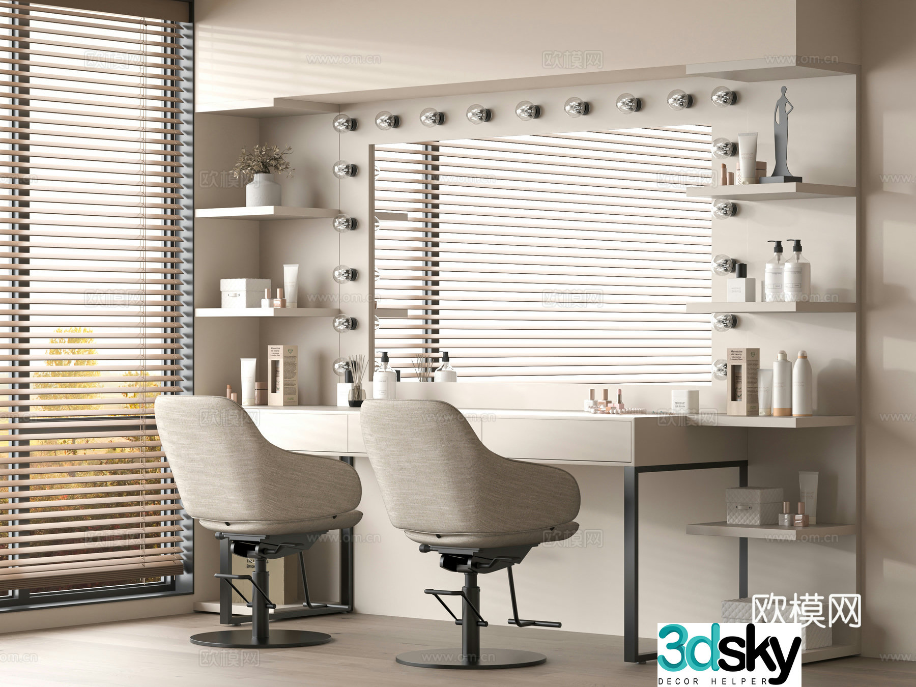 Modern barber shop 3d model