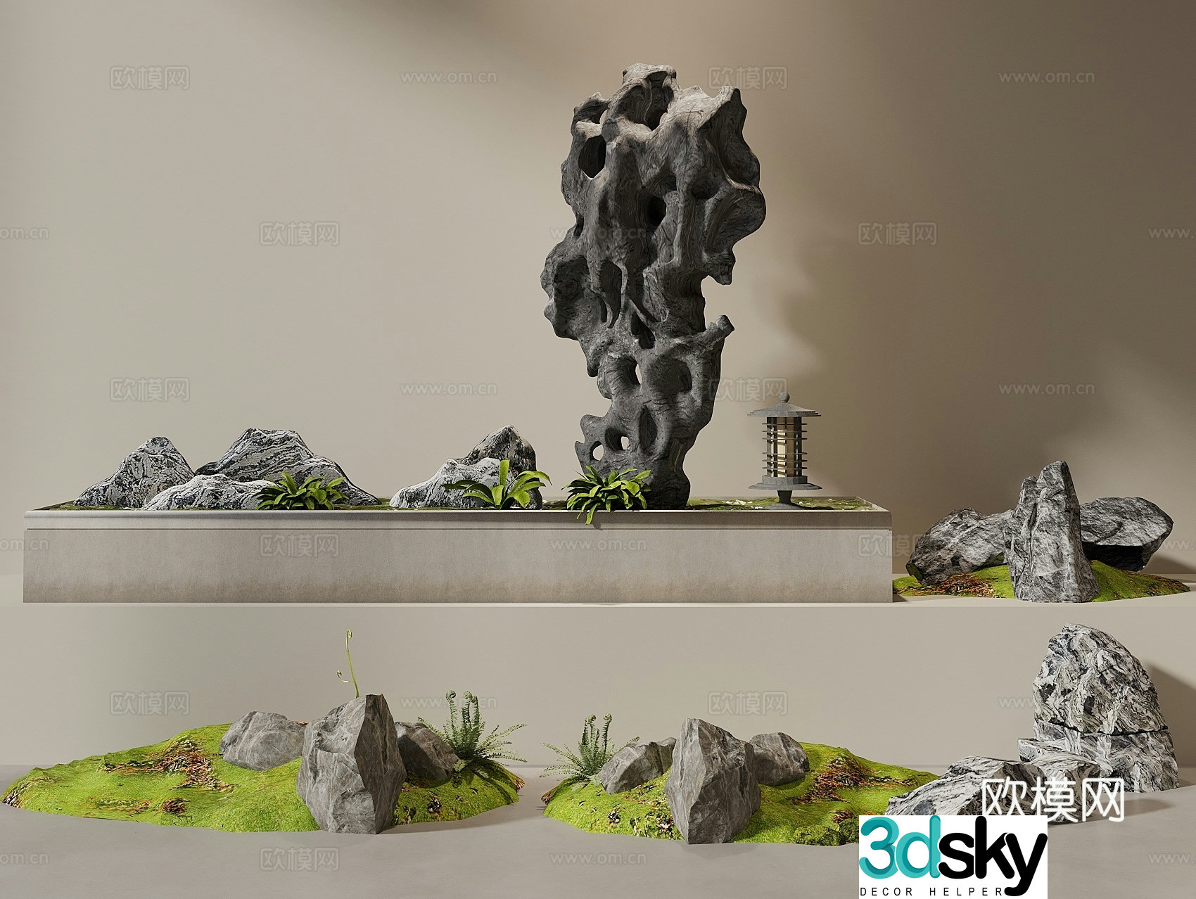 Stone stone black mountain stone landscape stone characteristic stone scene Taihu stone 3D model