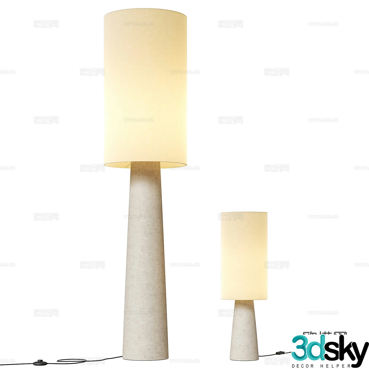New Chinese style floor lamp 3D model