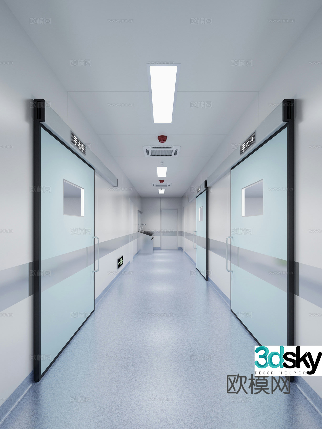 Operating room door Hospital corridor Hospital door 3d model