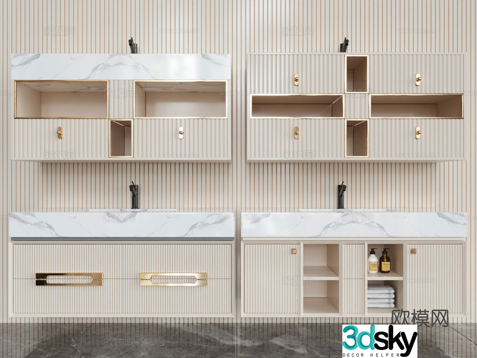 Modern bathroom cabinet bathroom 3d model
