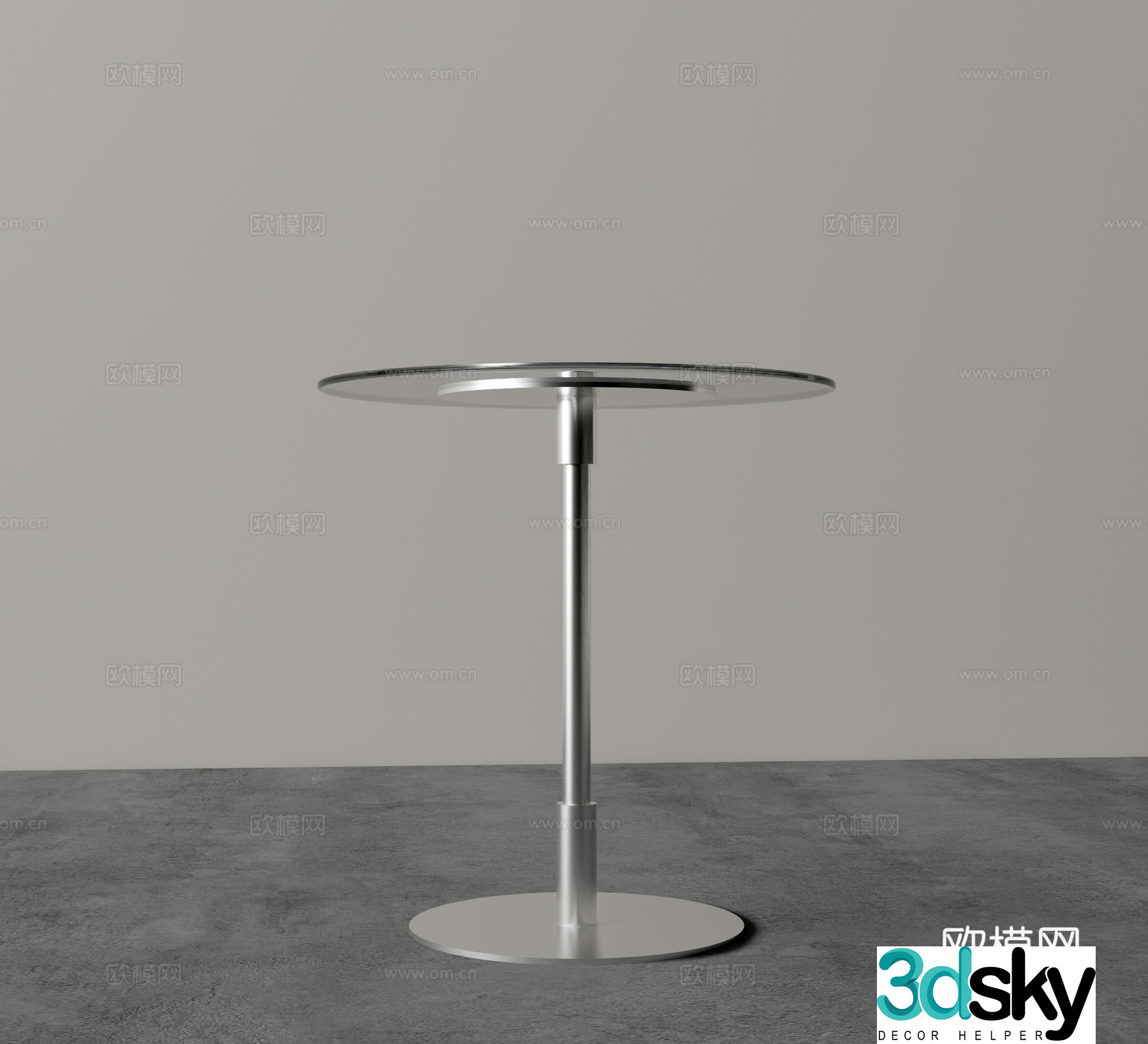 Modern side table Round metal side table 3D model