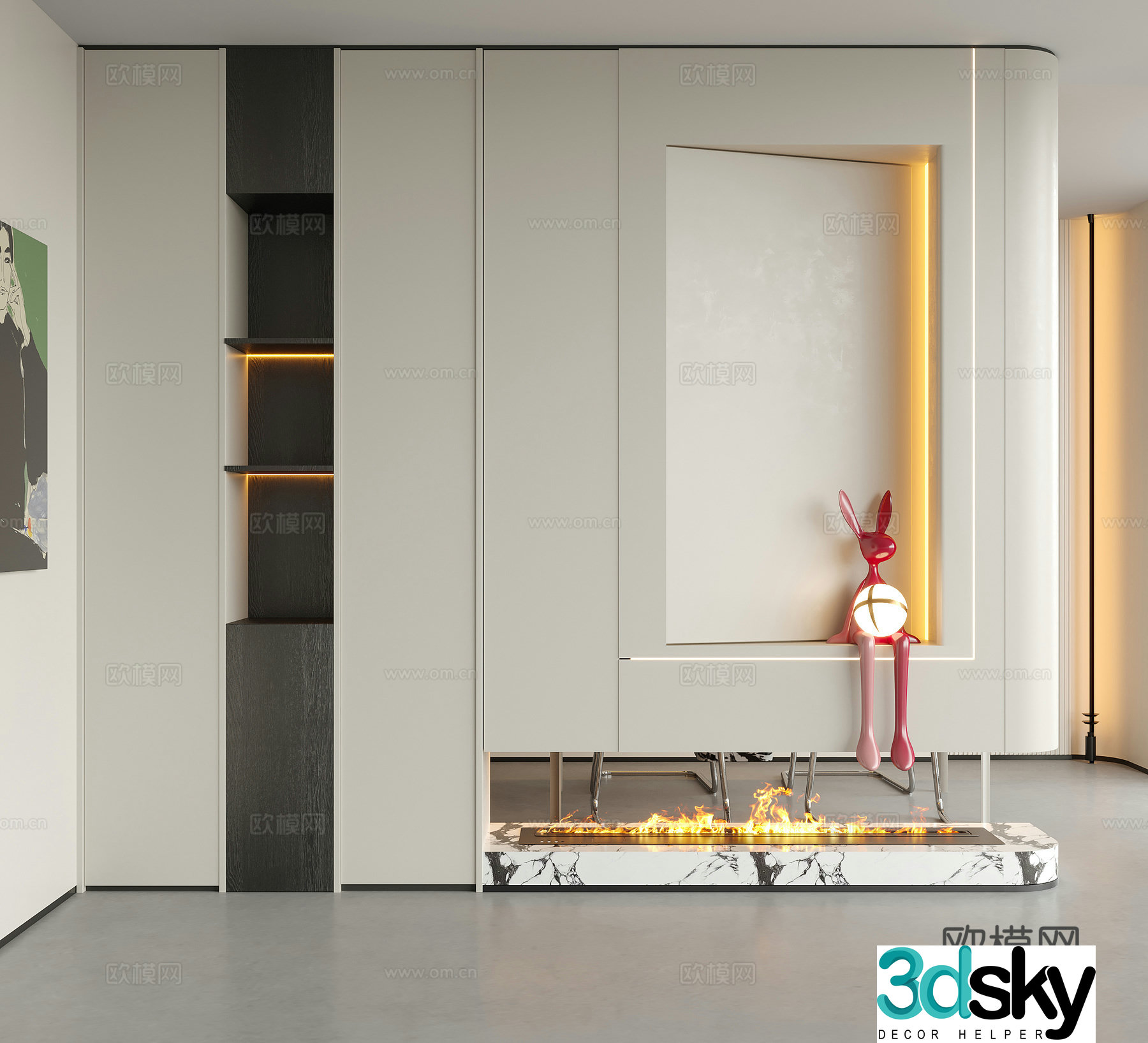 Modern decorative entrance door entrance entrance door door partition 3D model