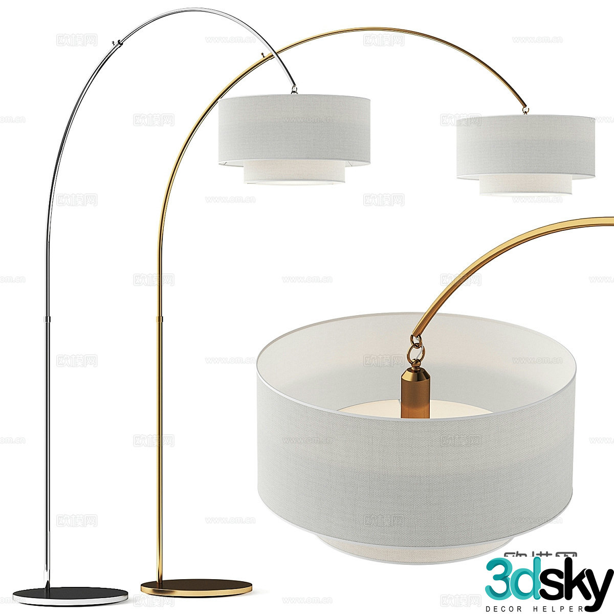 Modern light luxury floor lamp 3d model