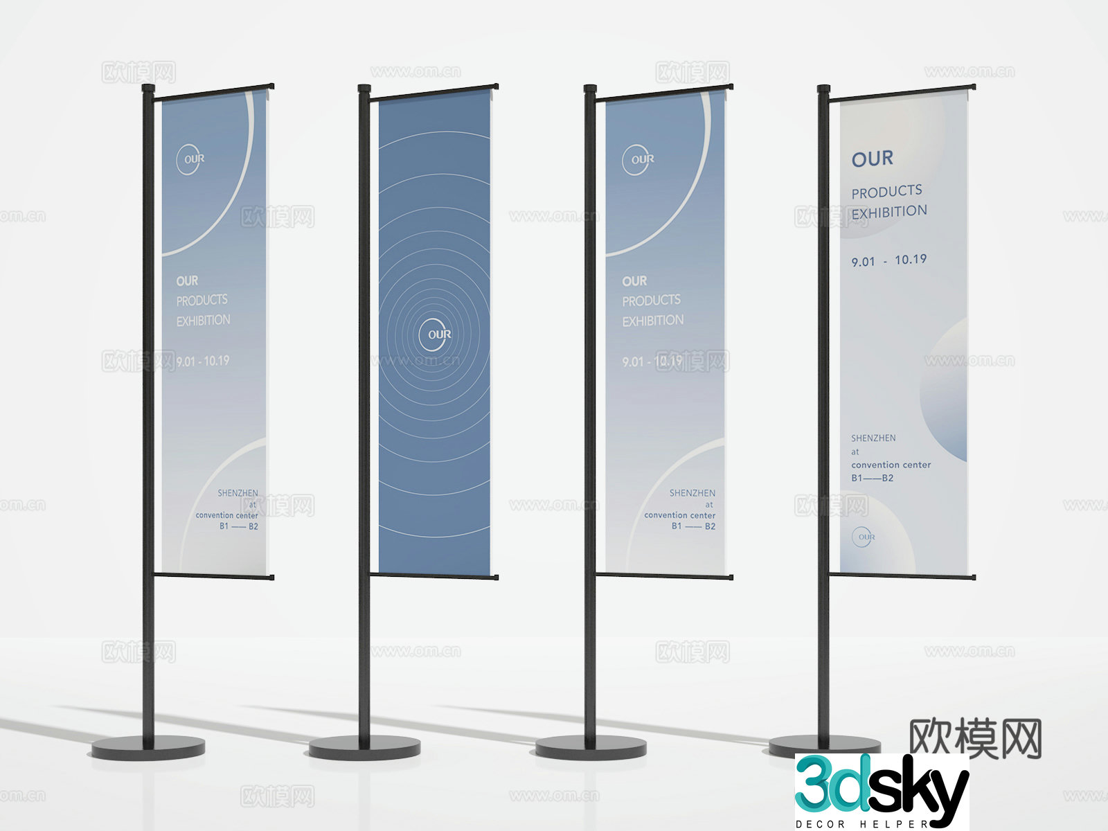 Advertising flag 3d model