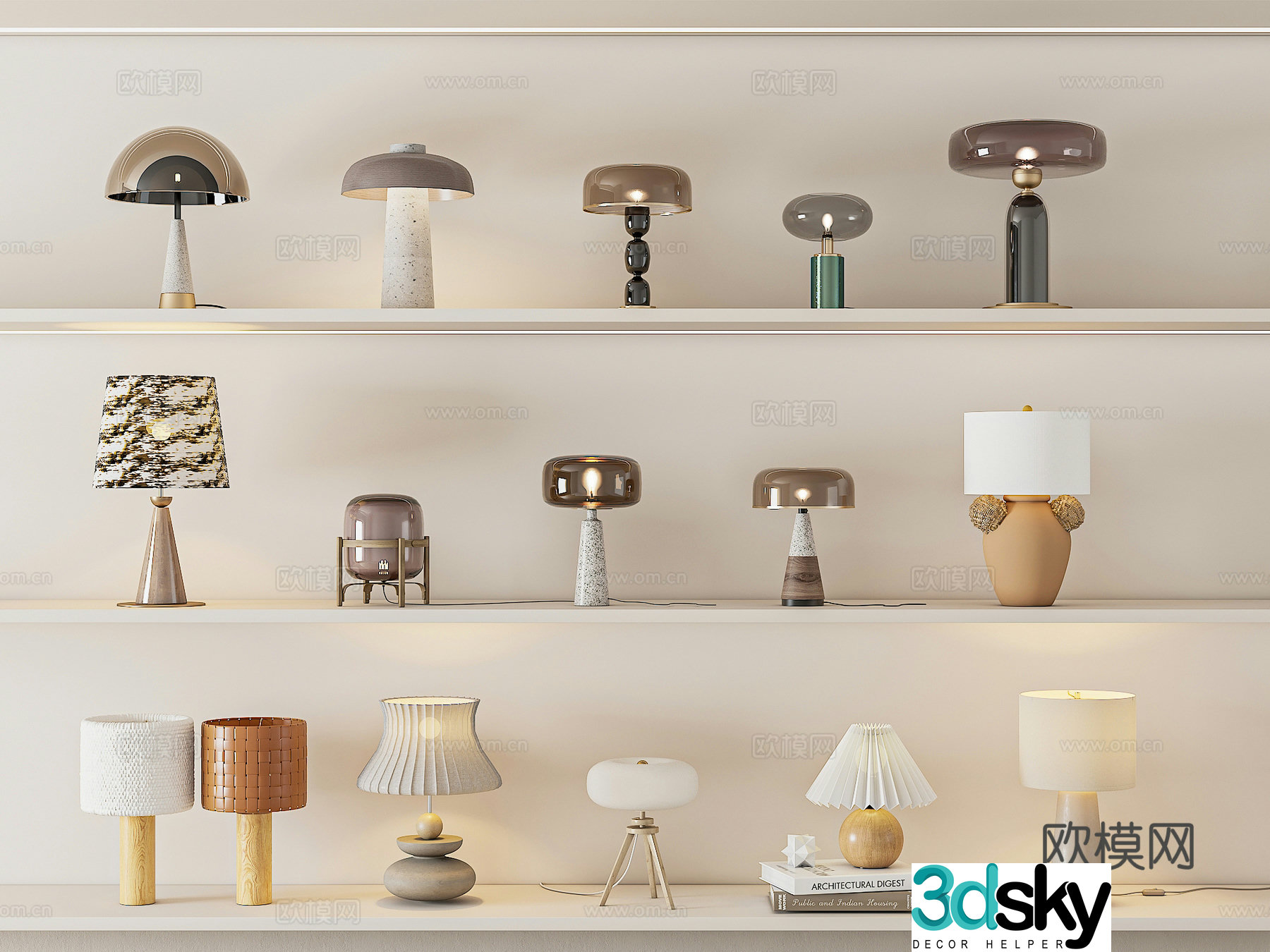 Modern desk lamp Art desk lamp Special-shaped desk lamp Glass desk lamp Metal desk lamp 3D model