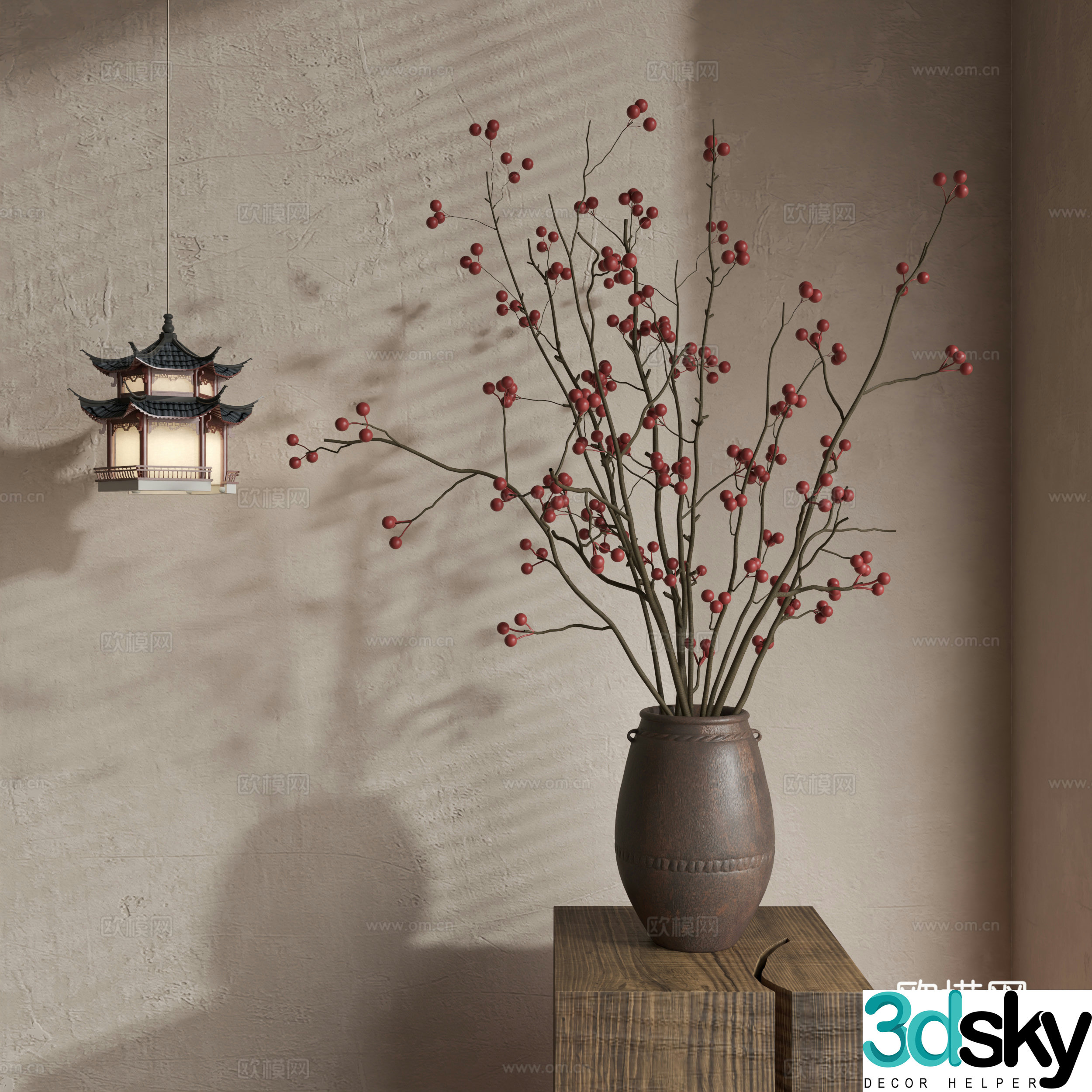 Waverly Flower Art Middle Ages Flower Art New Chinese Flower Art Modern Flower Art Vase 3D Model