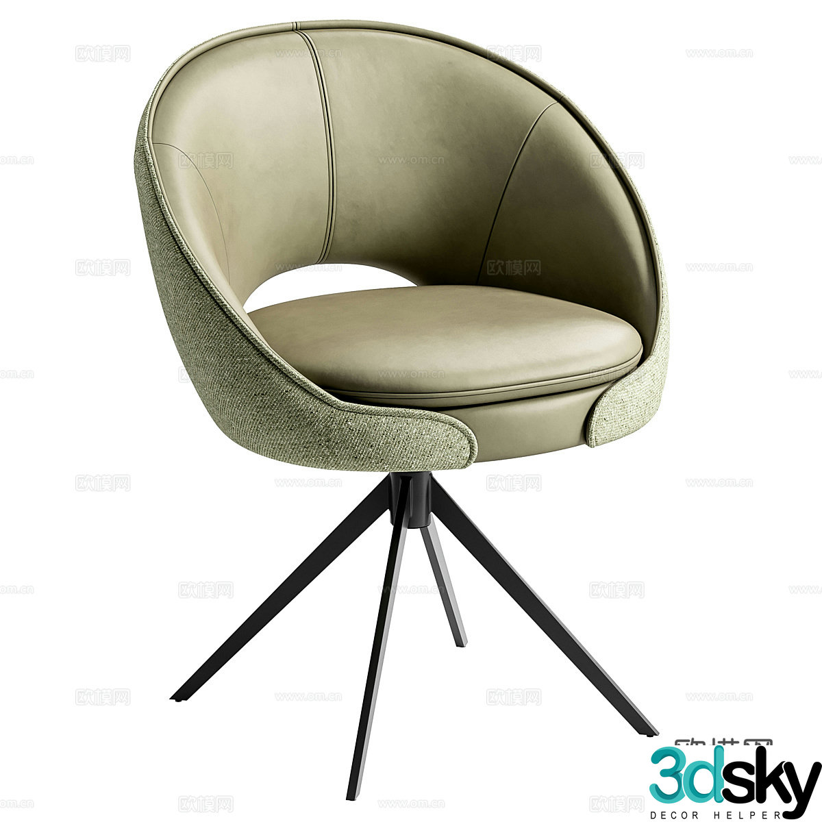 Modern Italian light luxury Anabel chair 3d model