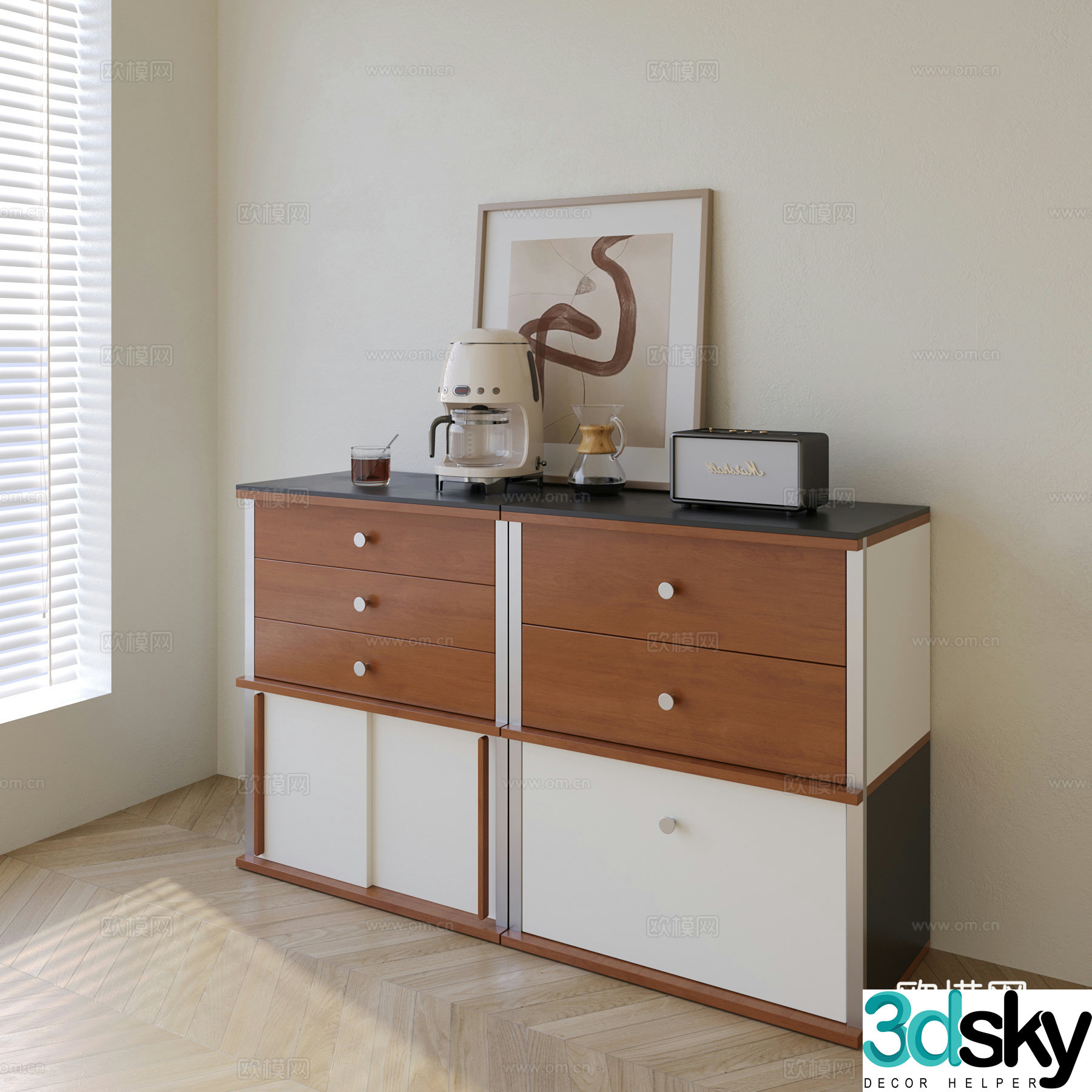 Modern medieval sideboard 3D model