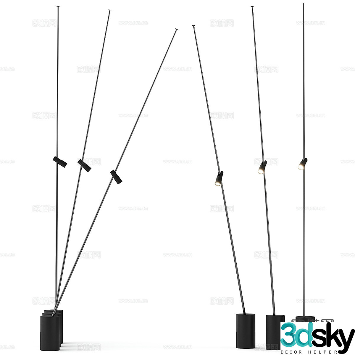 Modern Italian minimalist Fm Davide Groppi floor lamp 3d model